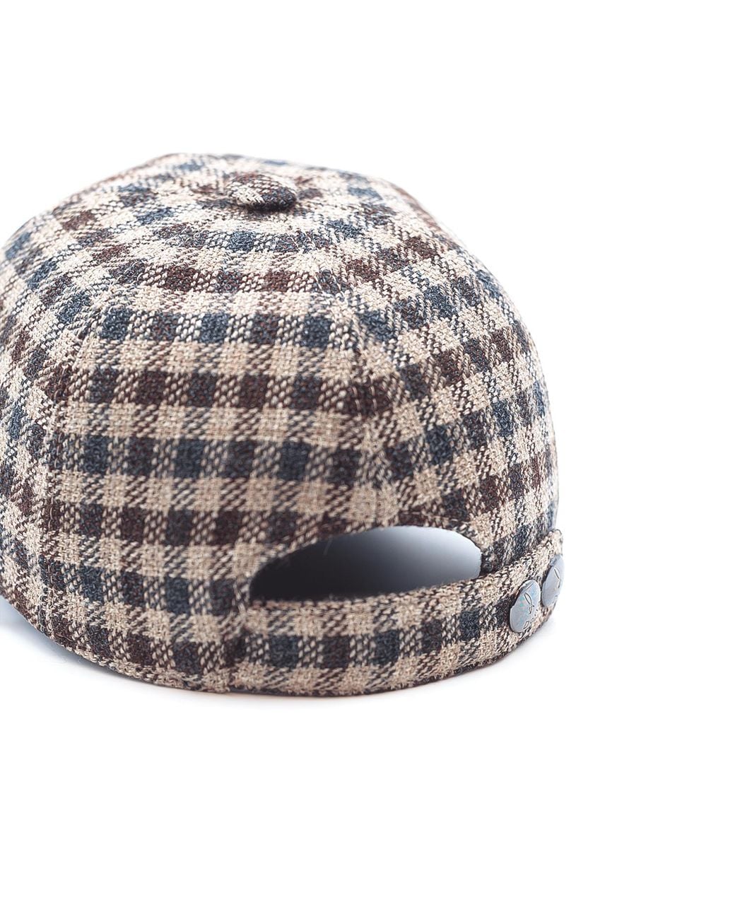 DORIA 1905 Gray Wool-Blend Checked Fabric Baseball Cap for men