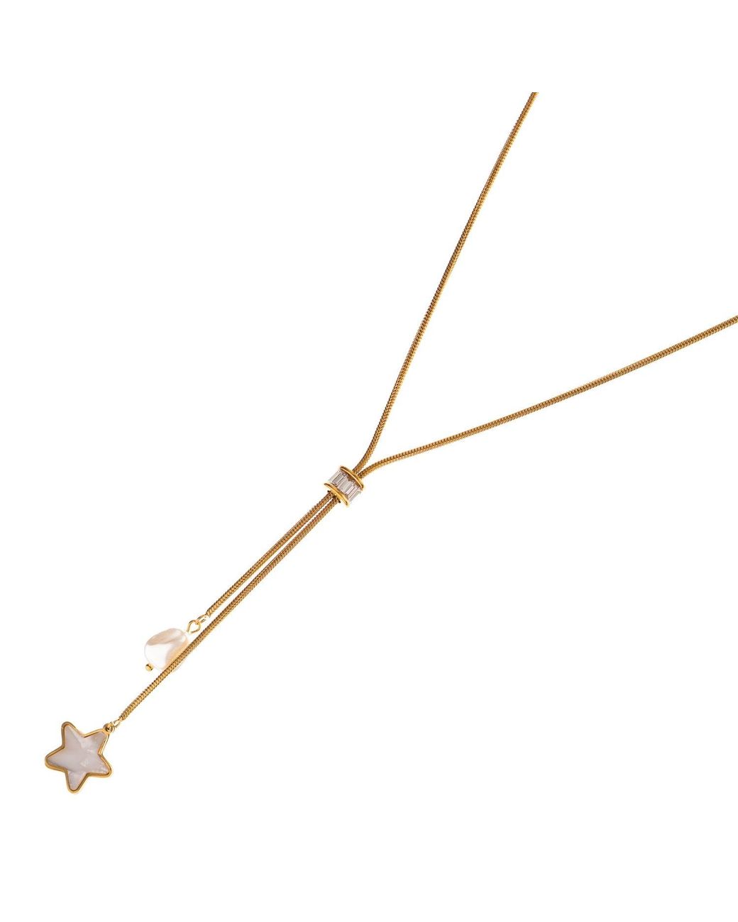 Ebru Jewelry Metallic Starlight Glow Lariat Necklace