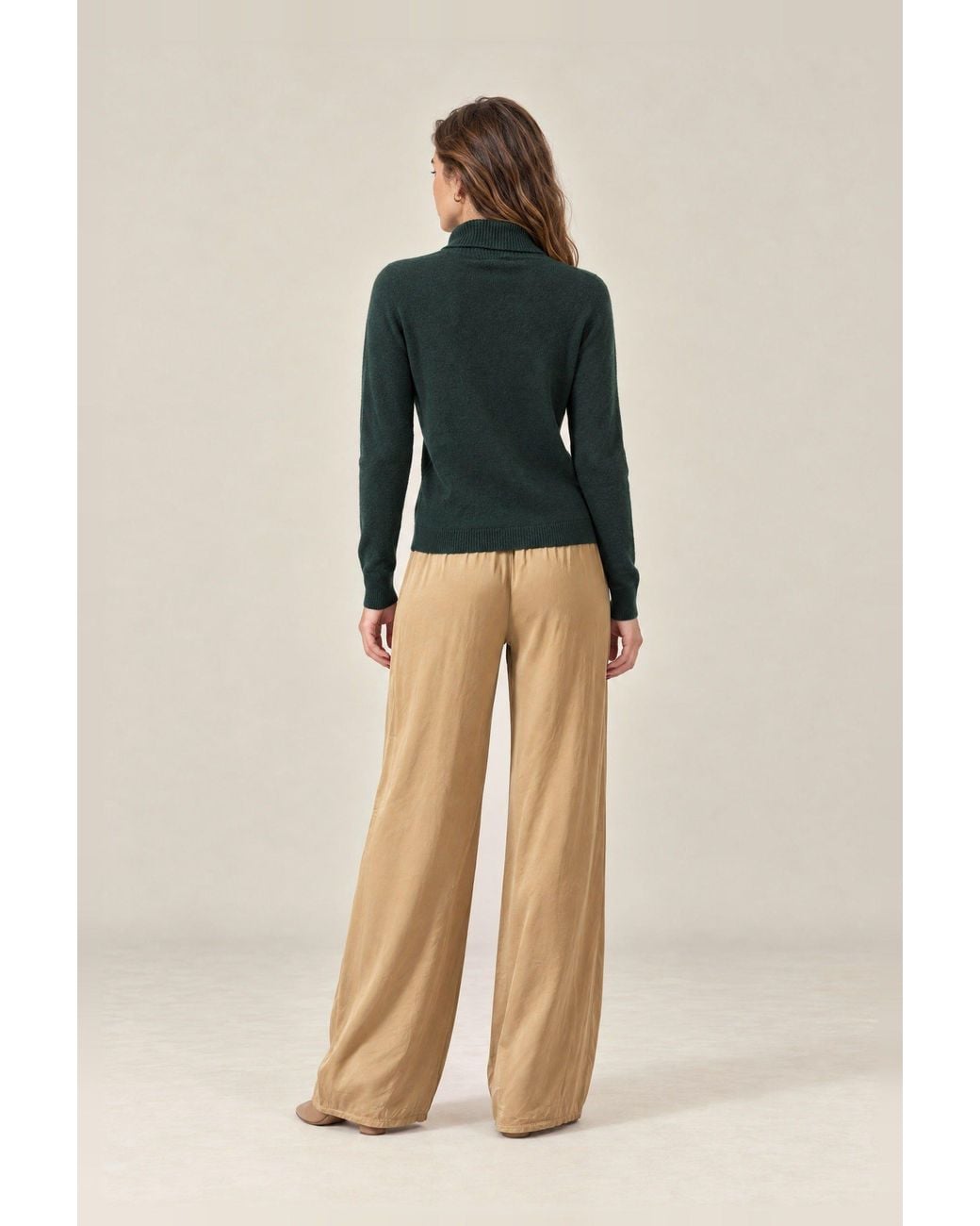 James Lakeland Green Floral Roll Neck Jumper