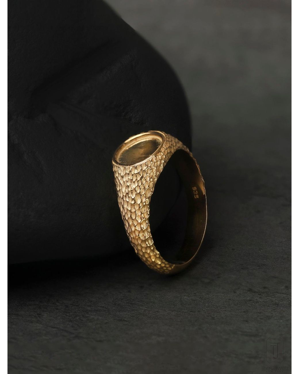 The Jewelz White Textured Signet Ring For for men