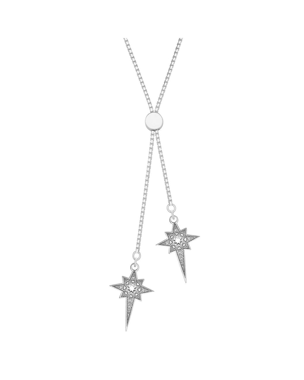 CarterGore Metallic North Star Sterling Slider Necklace