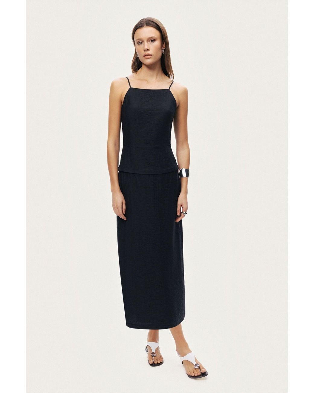 Nocturne Black Spaghetti Strap Maxi Dress