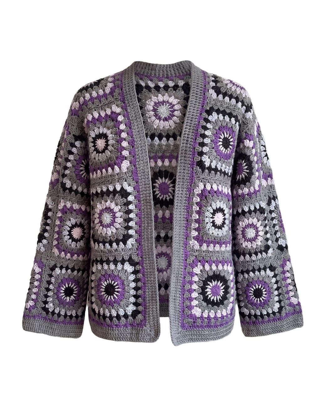 Ana Chic Blue Sunburst Handmade Crochet Cardigan