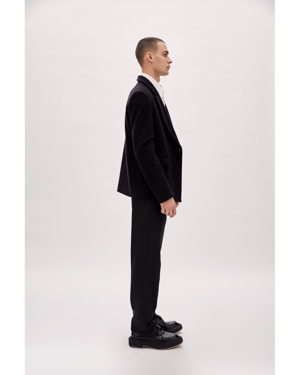 Pcfg Black Double Breasted Coat for men