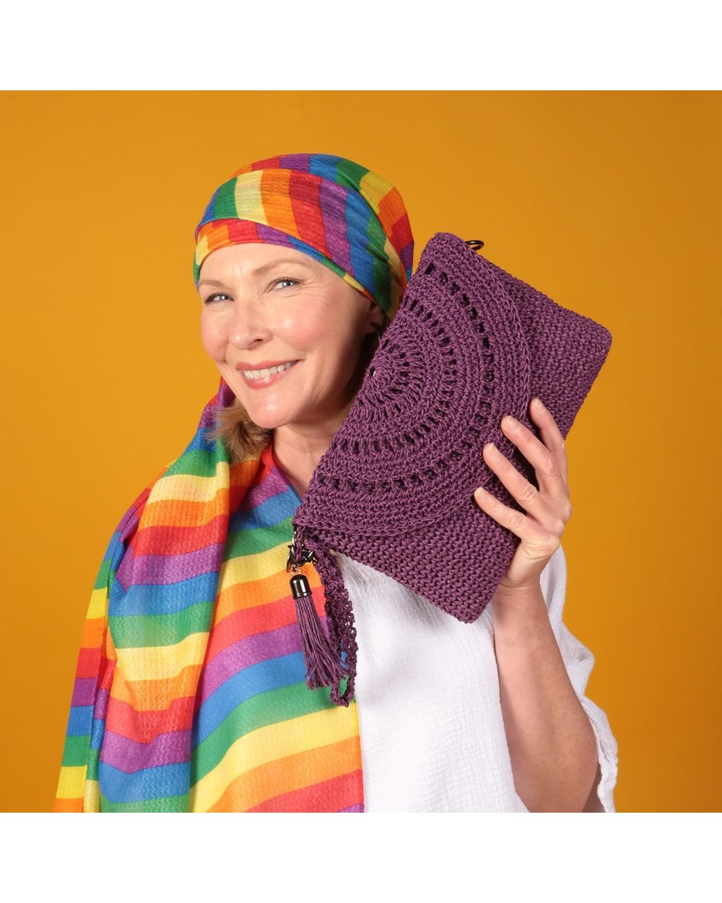 SJW BAGS LONDON Purple Grace Hand Crochet Bag