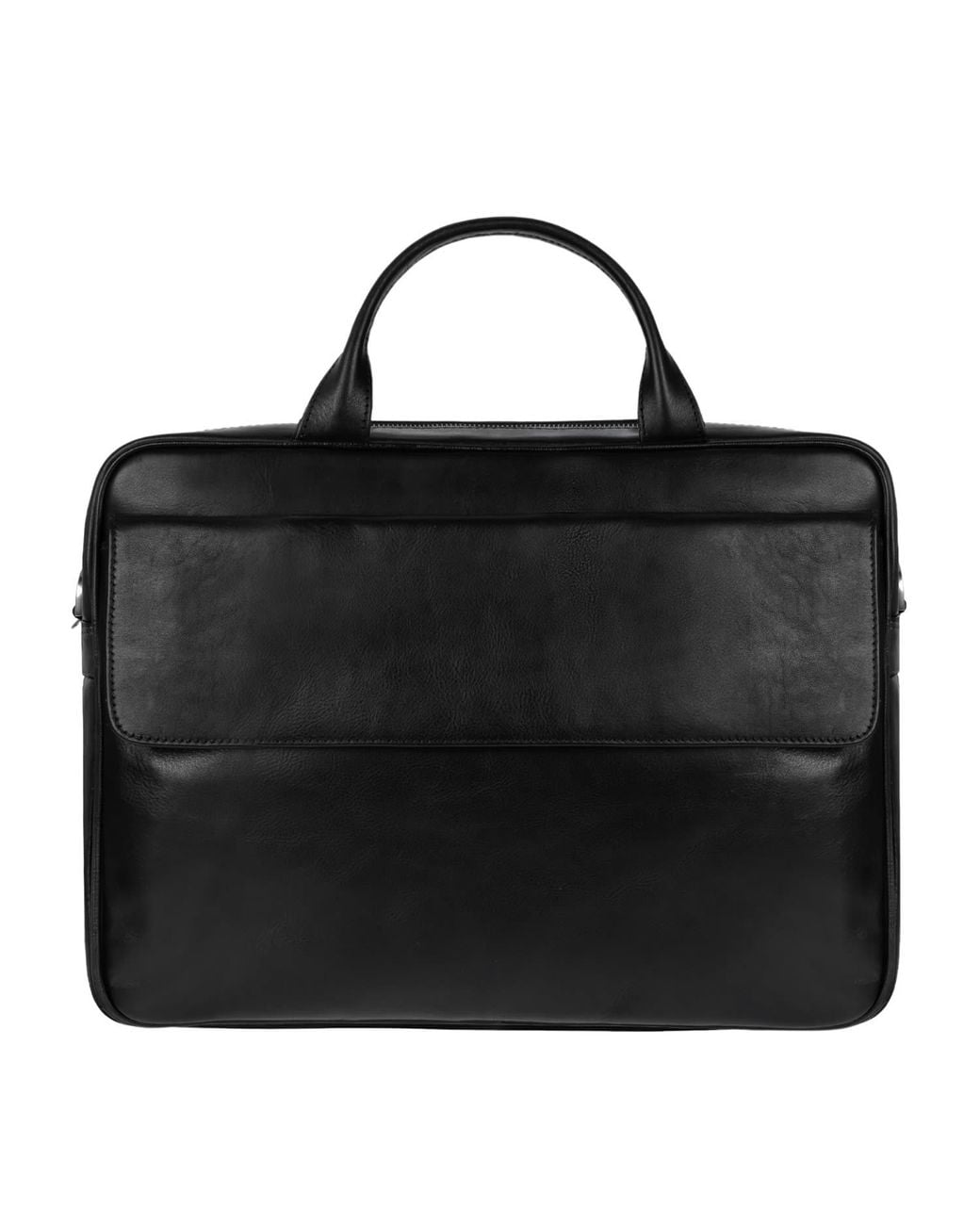 Time Resistance Black Leather Briefcase Laptop Bag for men