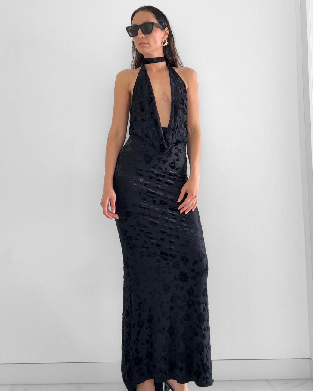 Alia Studio Black Moon Devoree Velvet Maxi