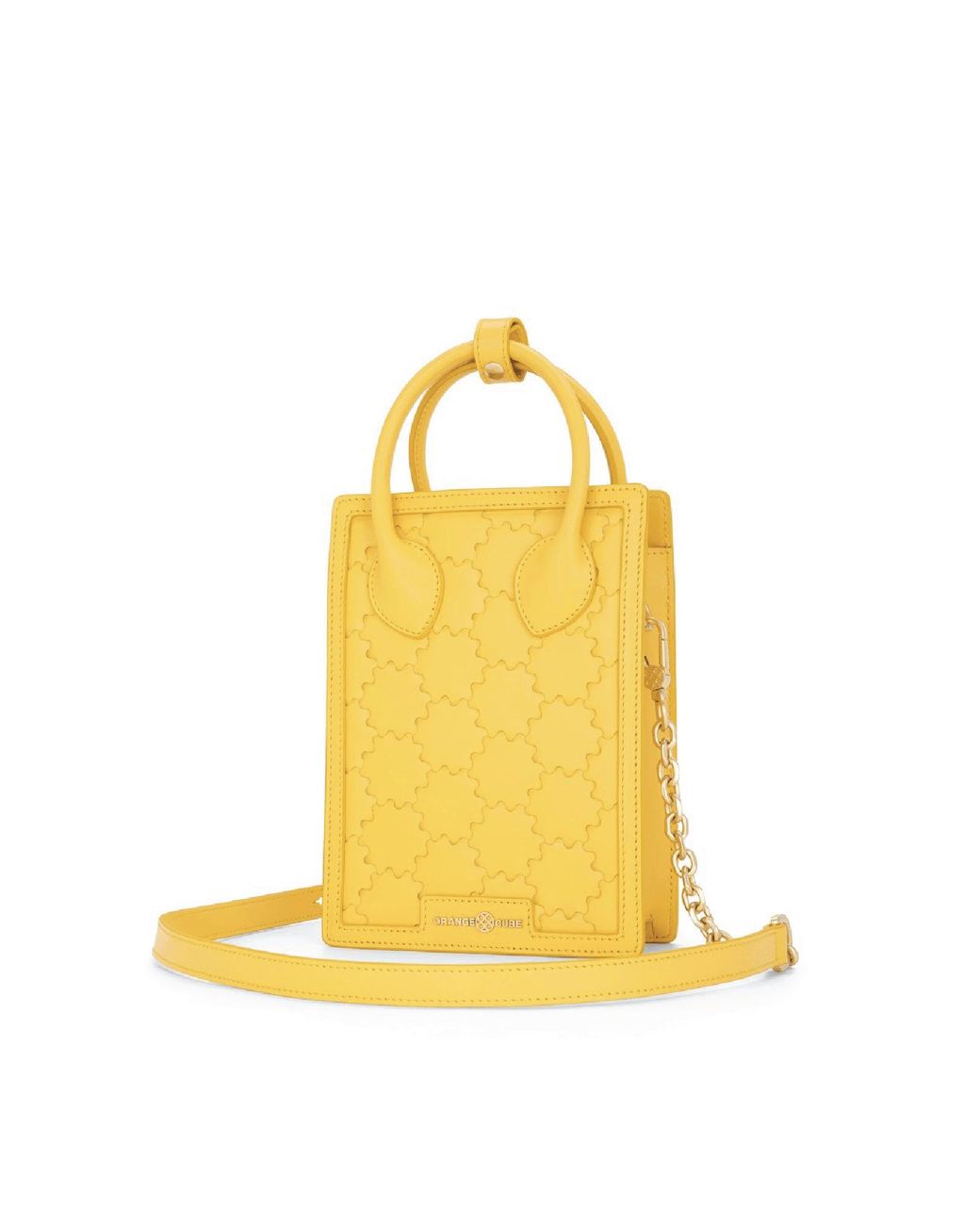 Orange Cube Yellow Quilted Impressions Mini Tote Bag