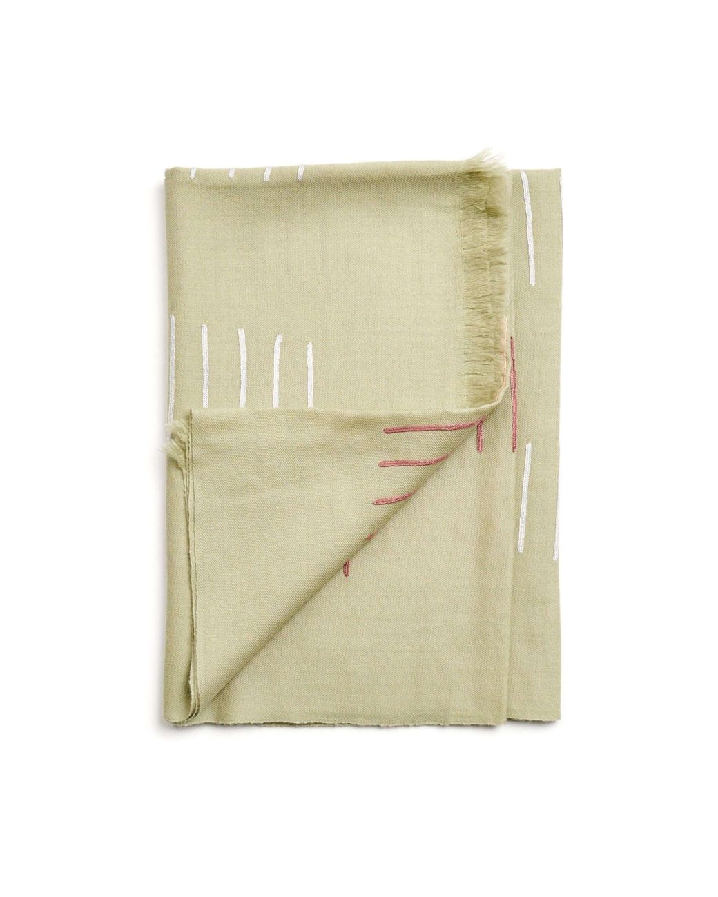 Variously Natural Maple Handwoven Hand Embroidered Classic Scarf