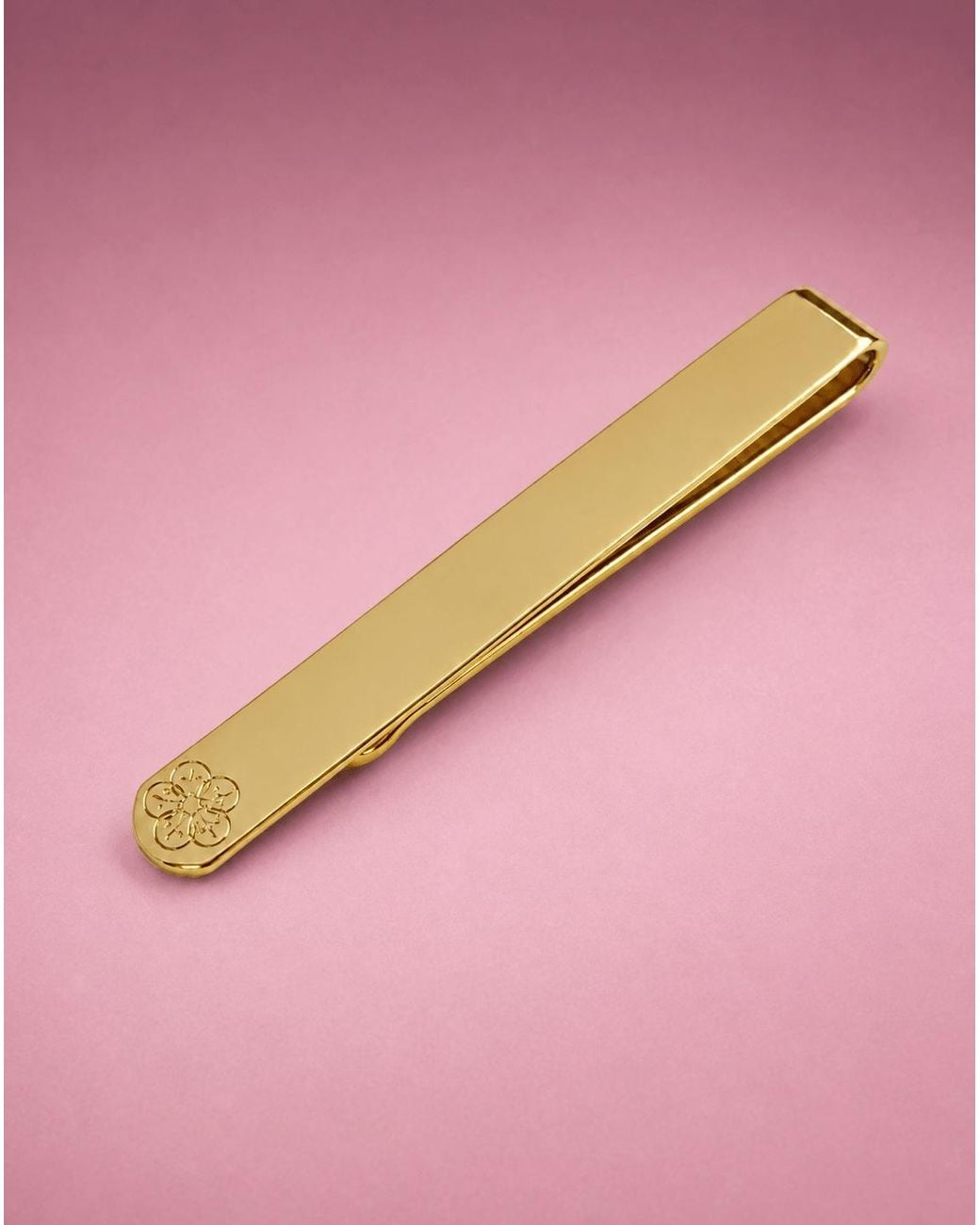 Gresham Blake Pink Logo Tie Bar for men