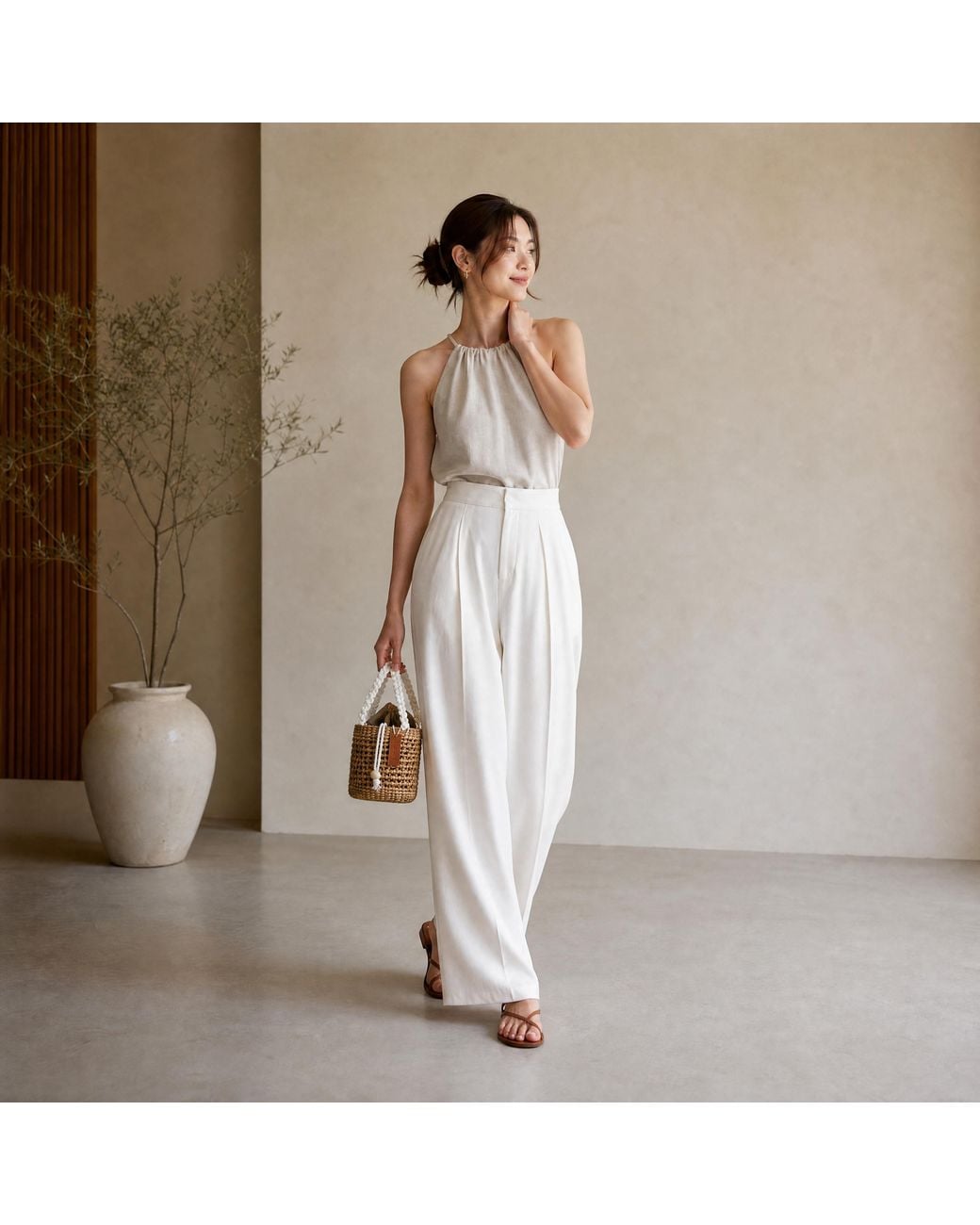 Silk and Bears Metallic Neutrals Lotus Mini Bucket Bag – Handwoven Water Hyacinth