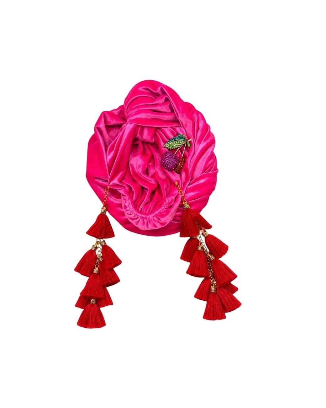 Julia Clancey Red Cherry Chacha Brooch Turban