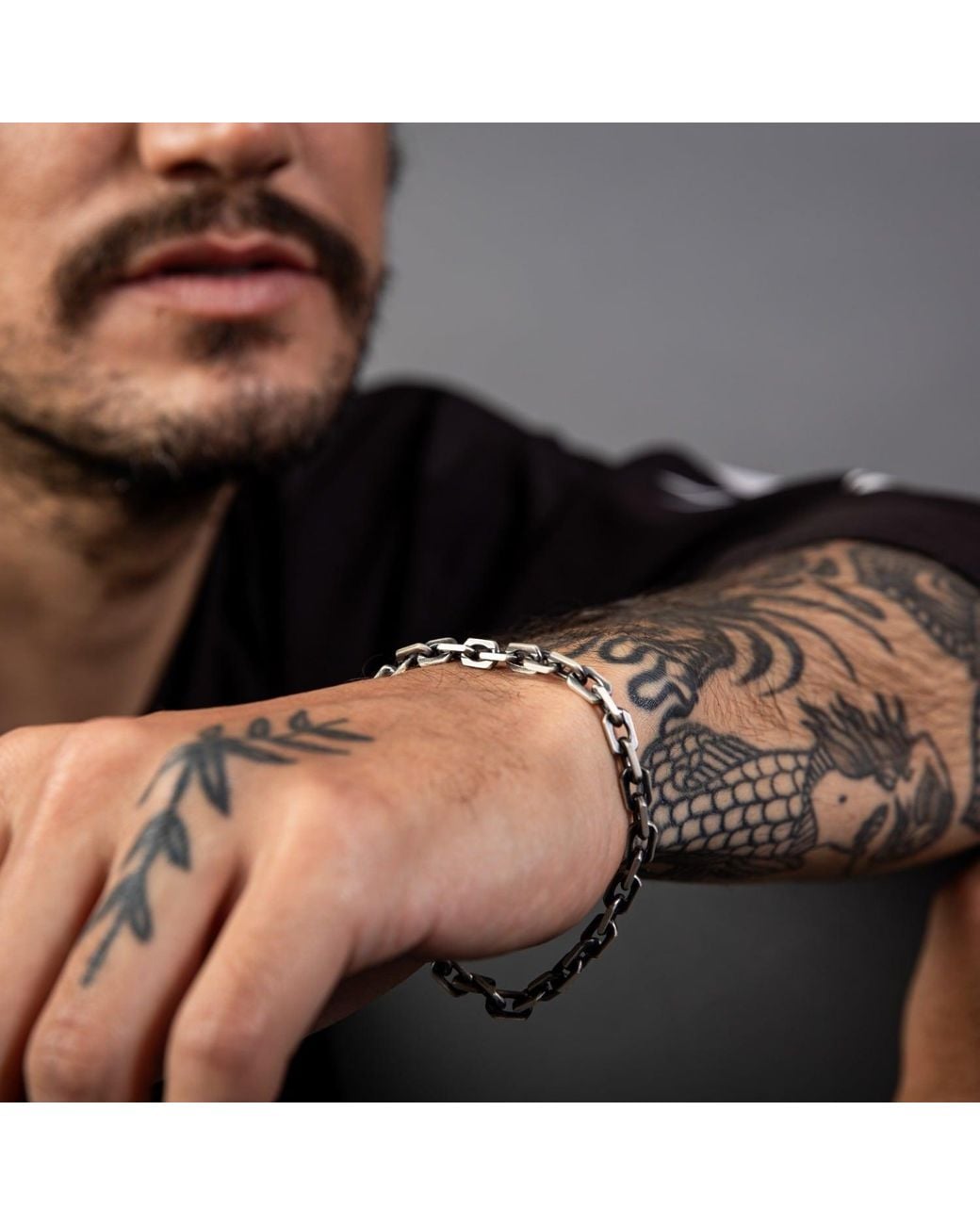 Altar™ Ornaments Co. Metallic Sentinel Bracelet Sterling Gunmetal Chain Bracelet – Altar for men