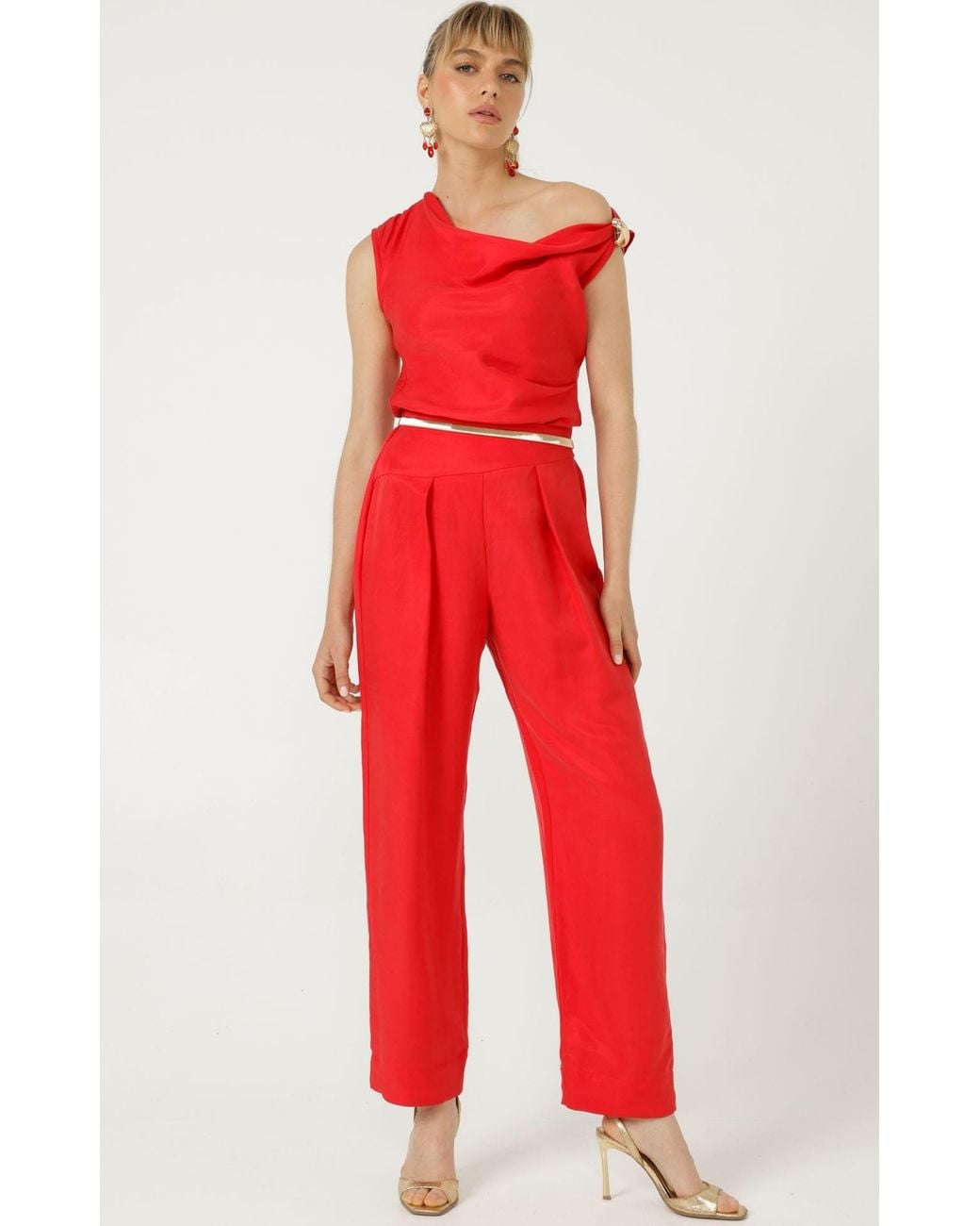 SACHA DRAKE Red Corfu Pant