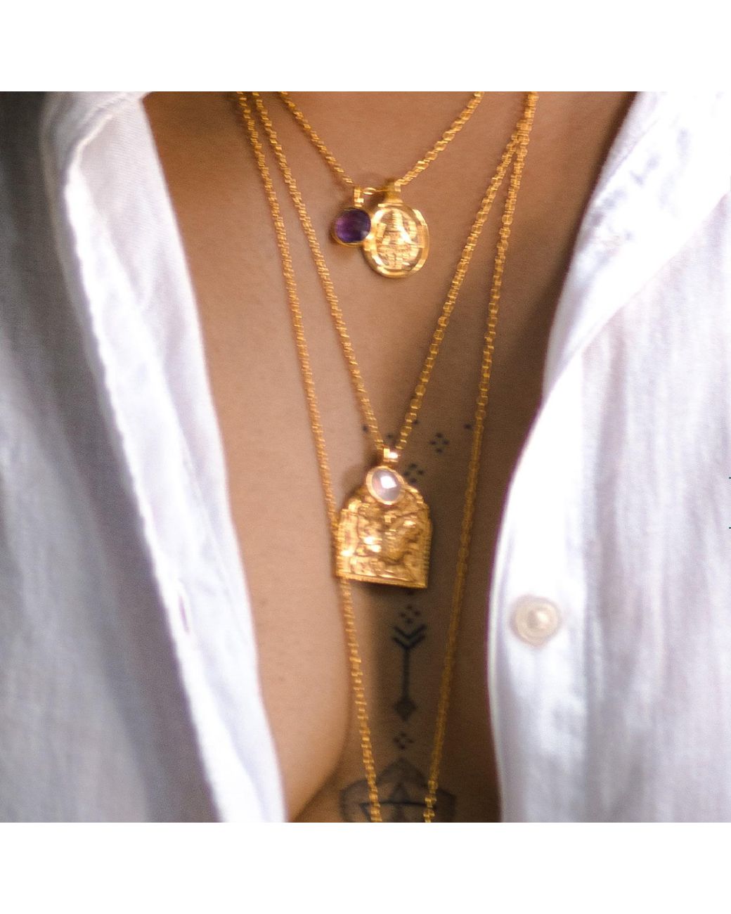 Goddess Charms Blue Elemental Crystal Necklace