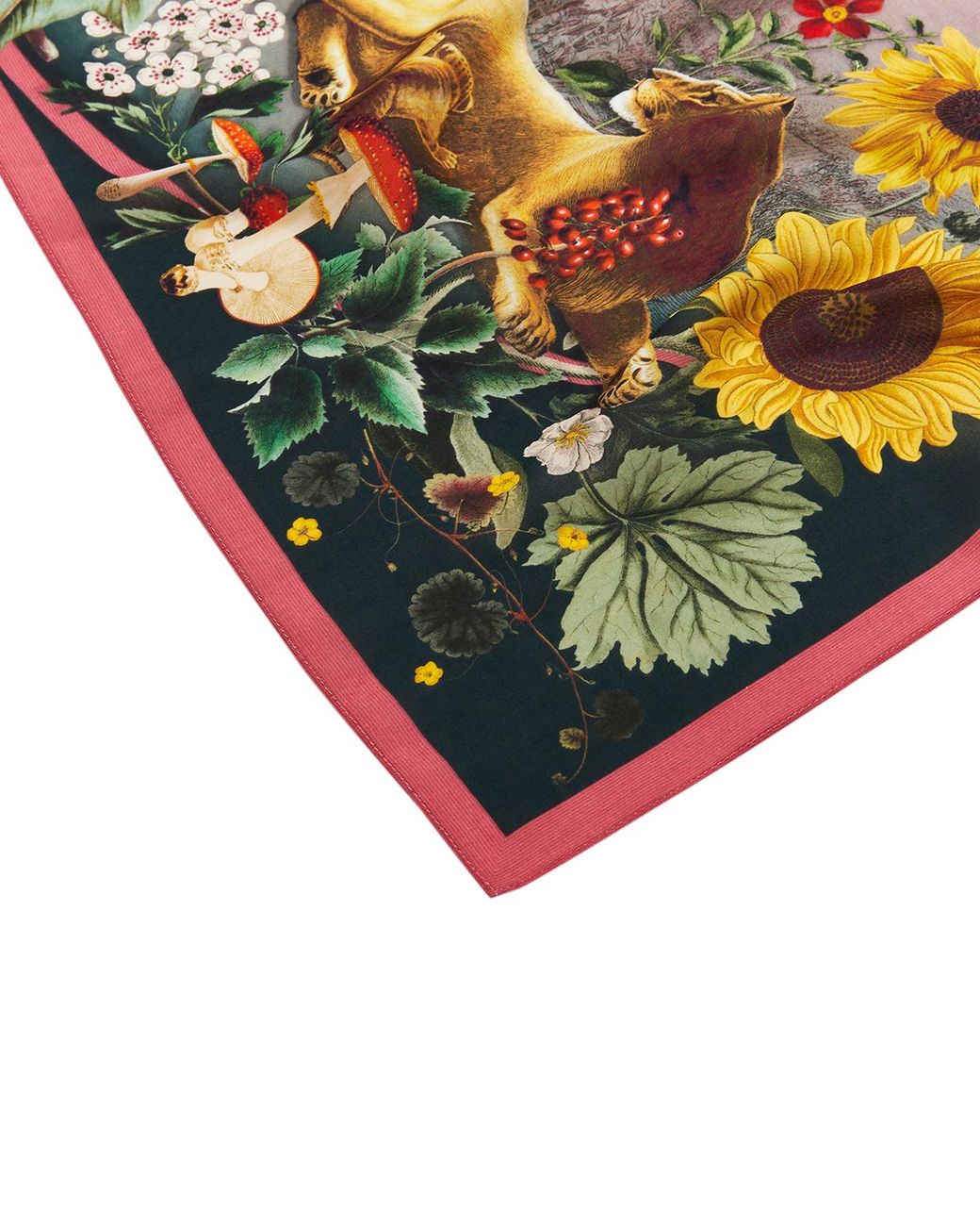 Fable England Pink Circe Narrative Silk Blend Square Scarf