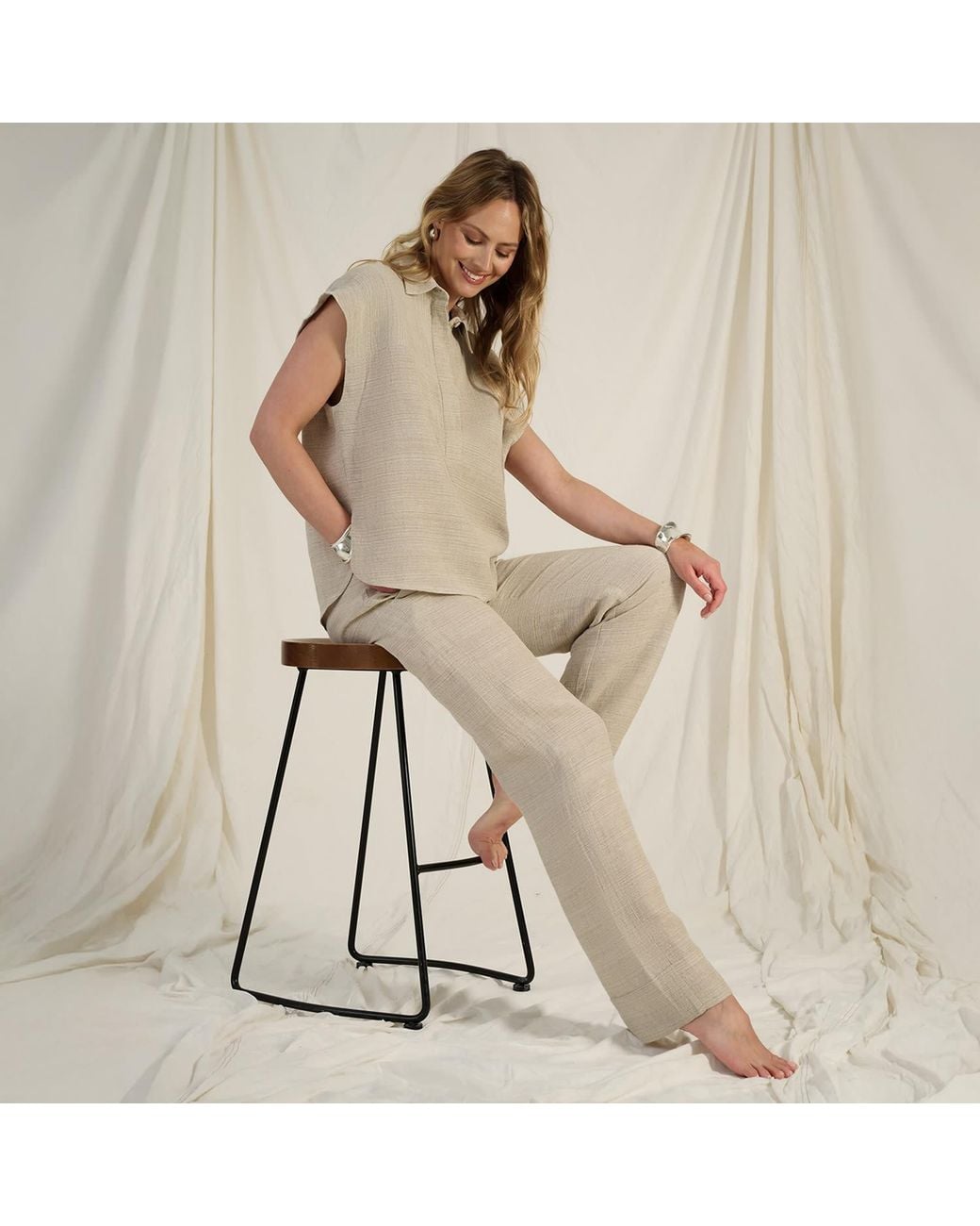 The Summer Edit Natural Neutrals Blair Luxe Linen Shirt