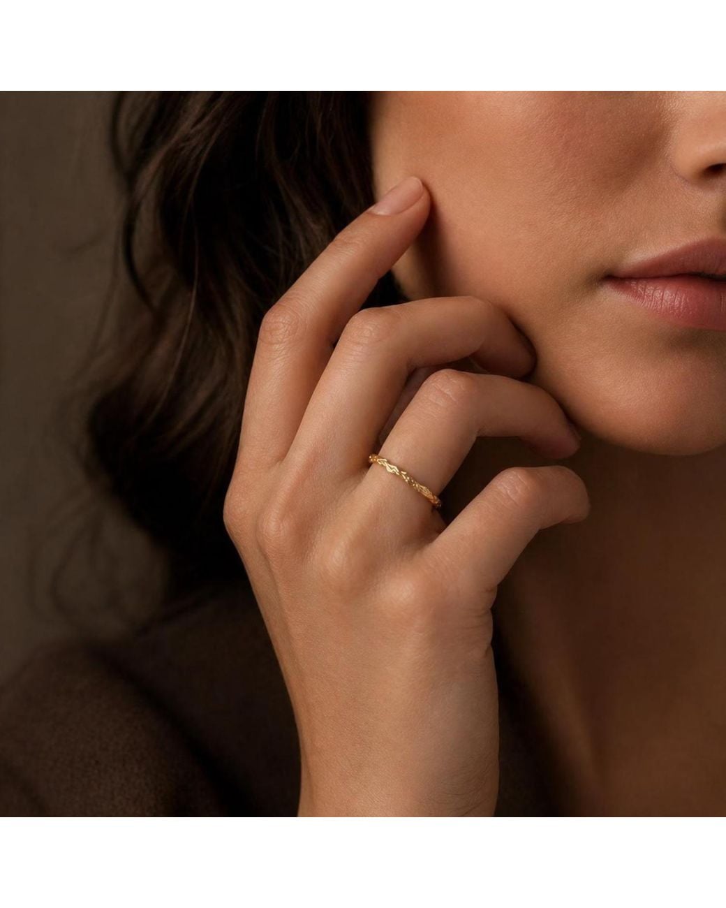 Mother Nature Jewelry Metallic Juniper Ring, Handmade Minimalist Twig Band