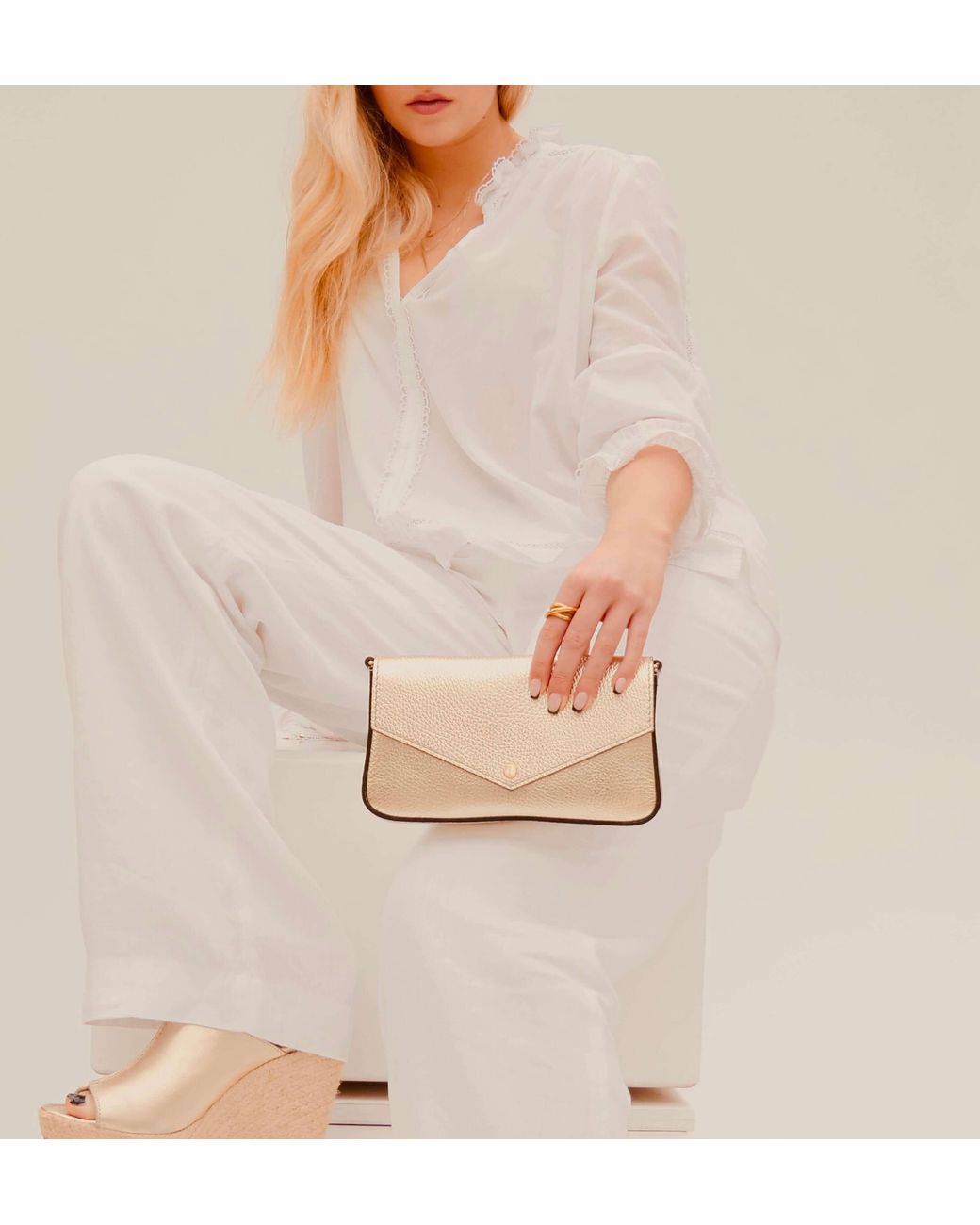 Apatchy London Metallic The Munro Leather Shoulder Bag