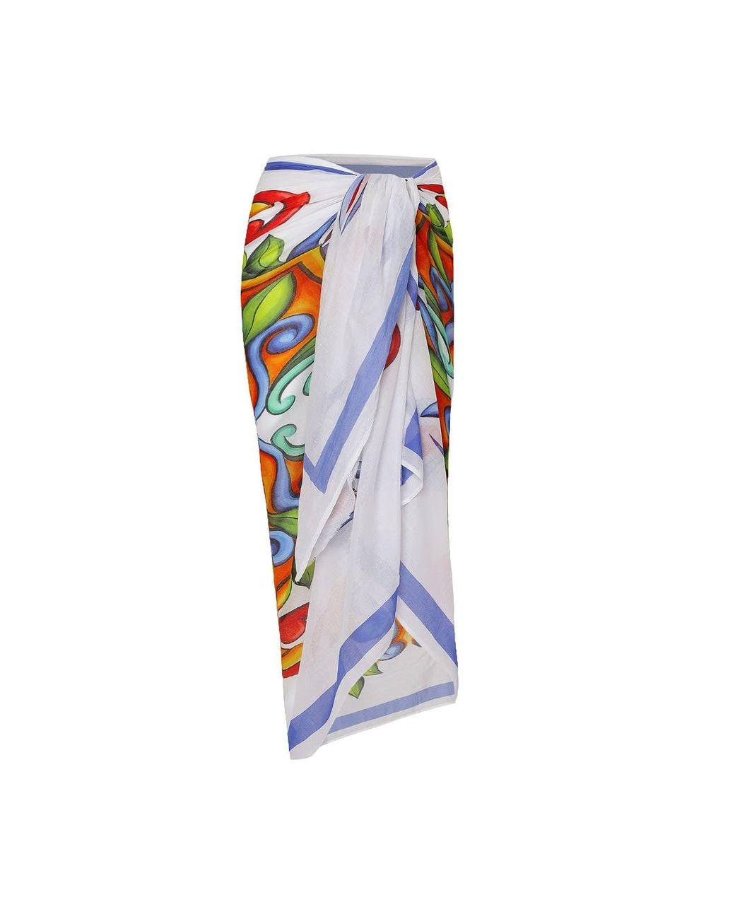 DHARA SHETH DUBAI Blue Majolica Mosaic Resort Sarong