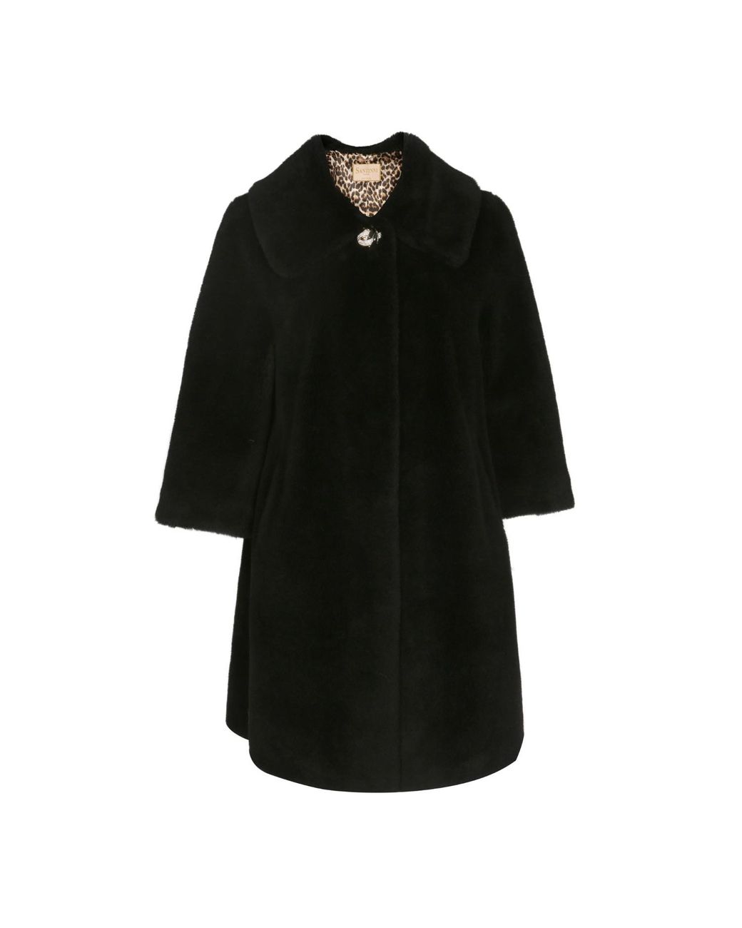 Santinni Vivien Wool Swing Coat in Black Lyst UK