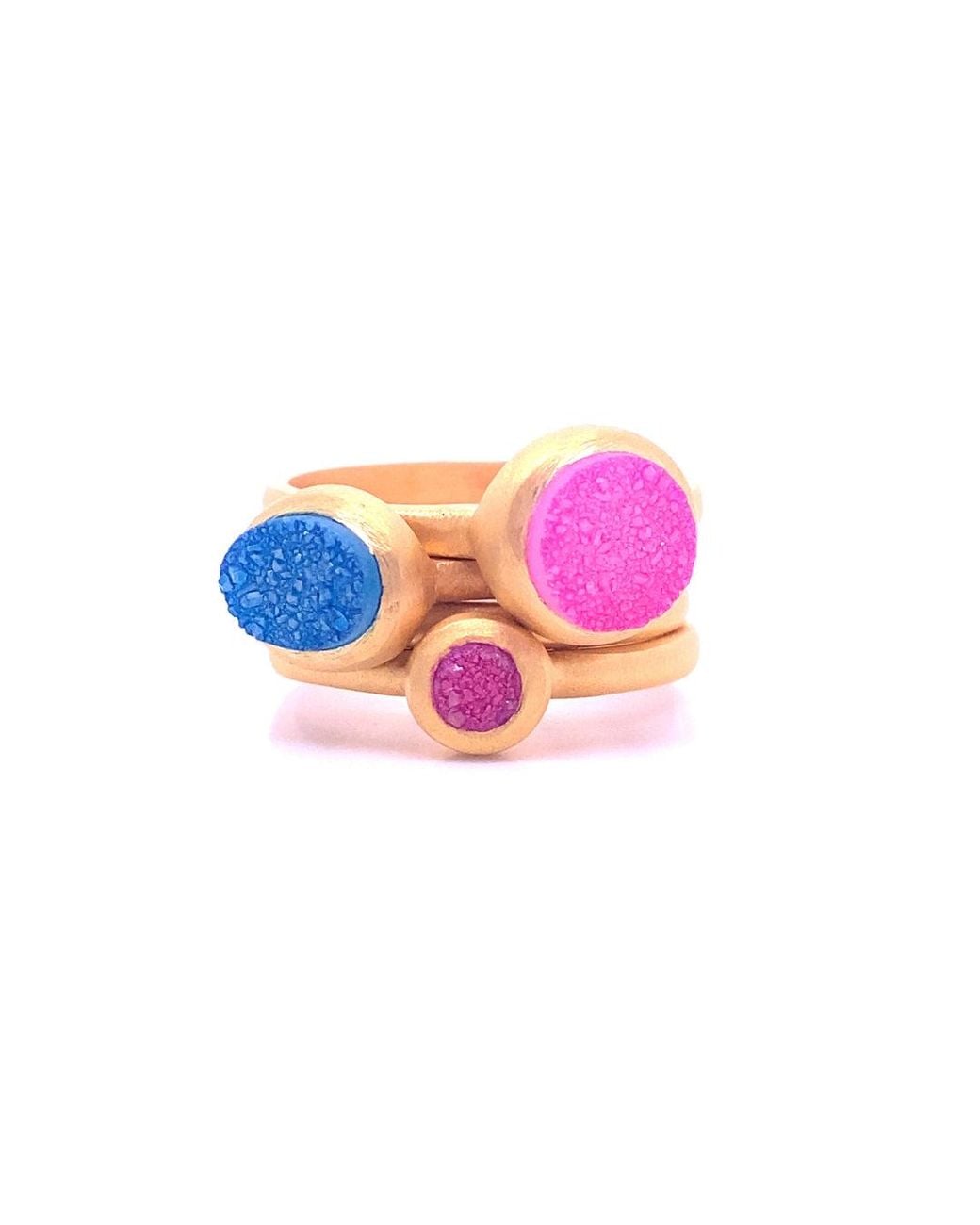 GEM BAZAAR Blue Balls Of Fire Stacking Ring