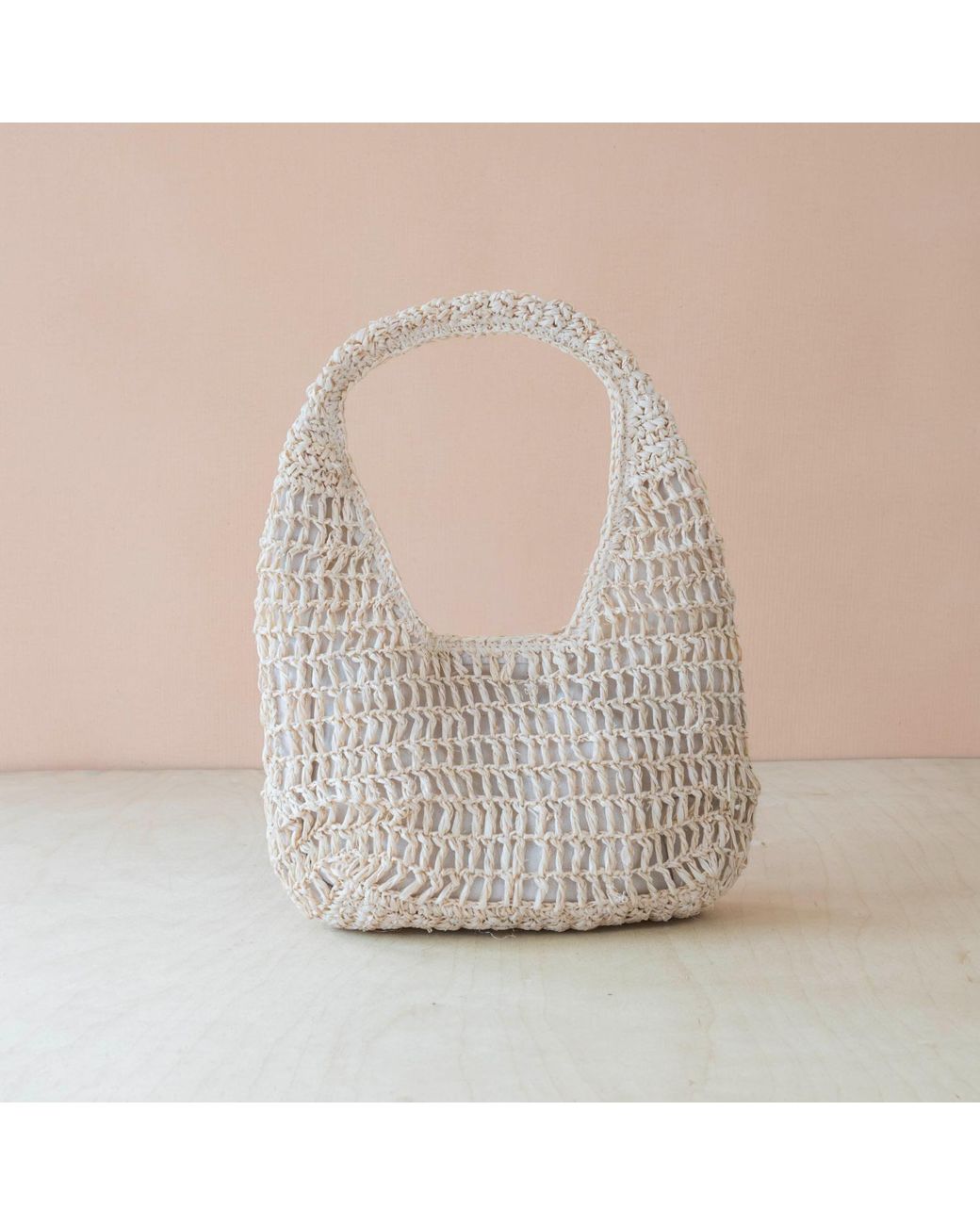 LIKHÂ White Neutrals Handwoven Raffia Hobo Bag – Poste Weave