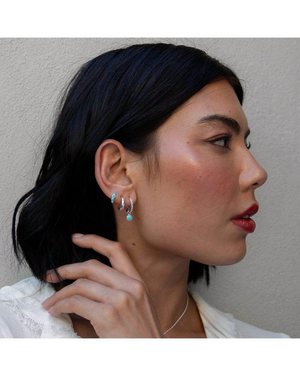 Dower & Hall White Hammered Nomad Hoops
