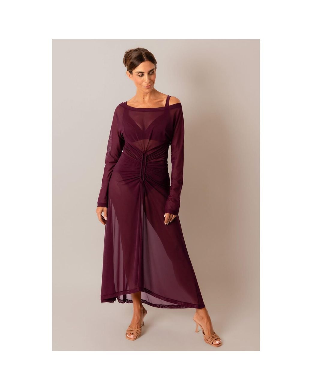 Serotone Swim Purple Mesh Long Dress