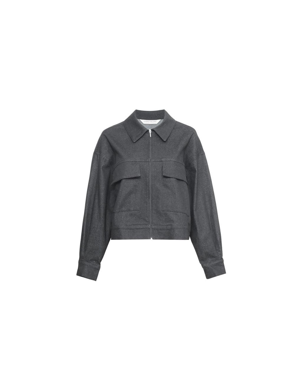 Audrey Vallens Gray Denim Affair Jacket Noir