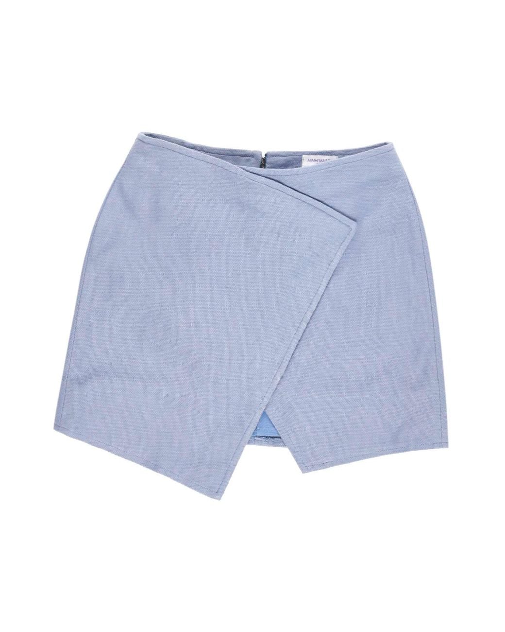 Mimhi Maison Blue Kaia Wrap Mini Skirt – Light