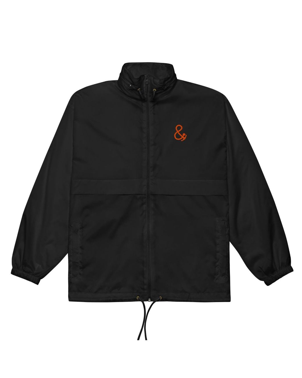 Anchor and Crew Black Too Long & Low Sports Club League Embroidered Windbreaker Coat for men