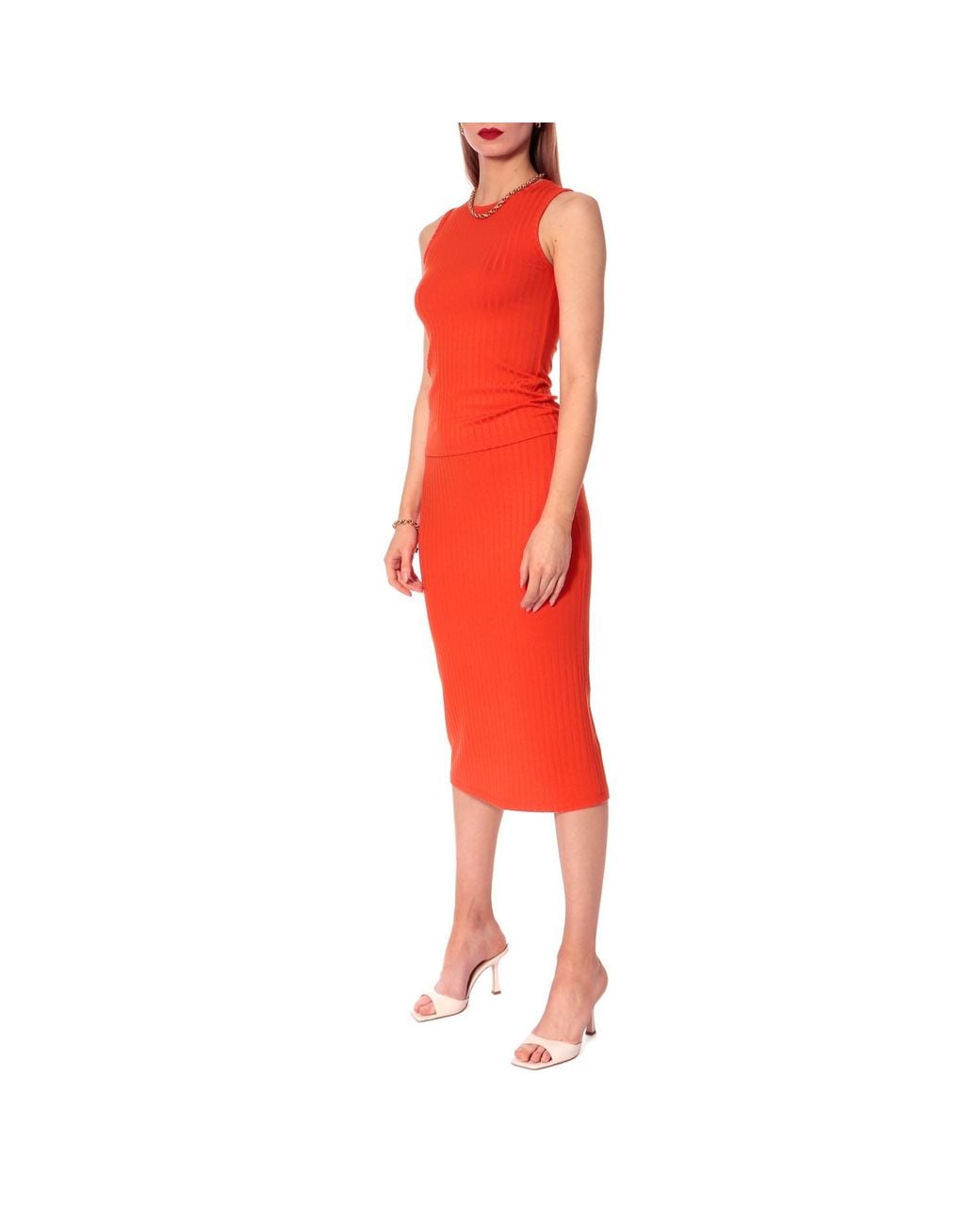 AGGI by HALEWSKI Red Rita Sum Bodycon Midi Skirt