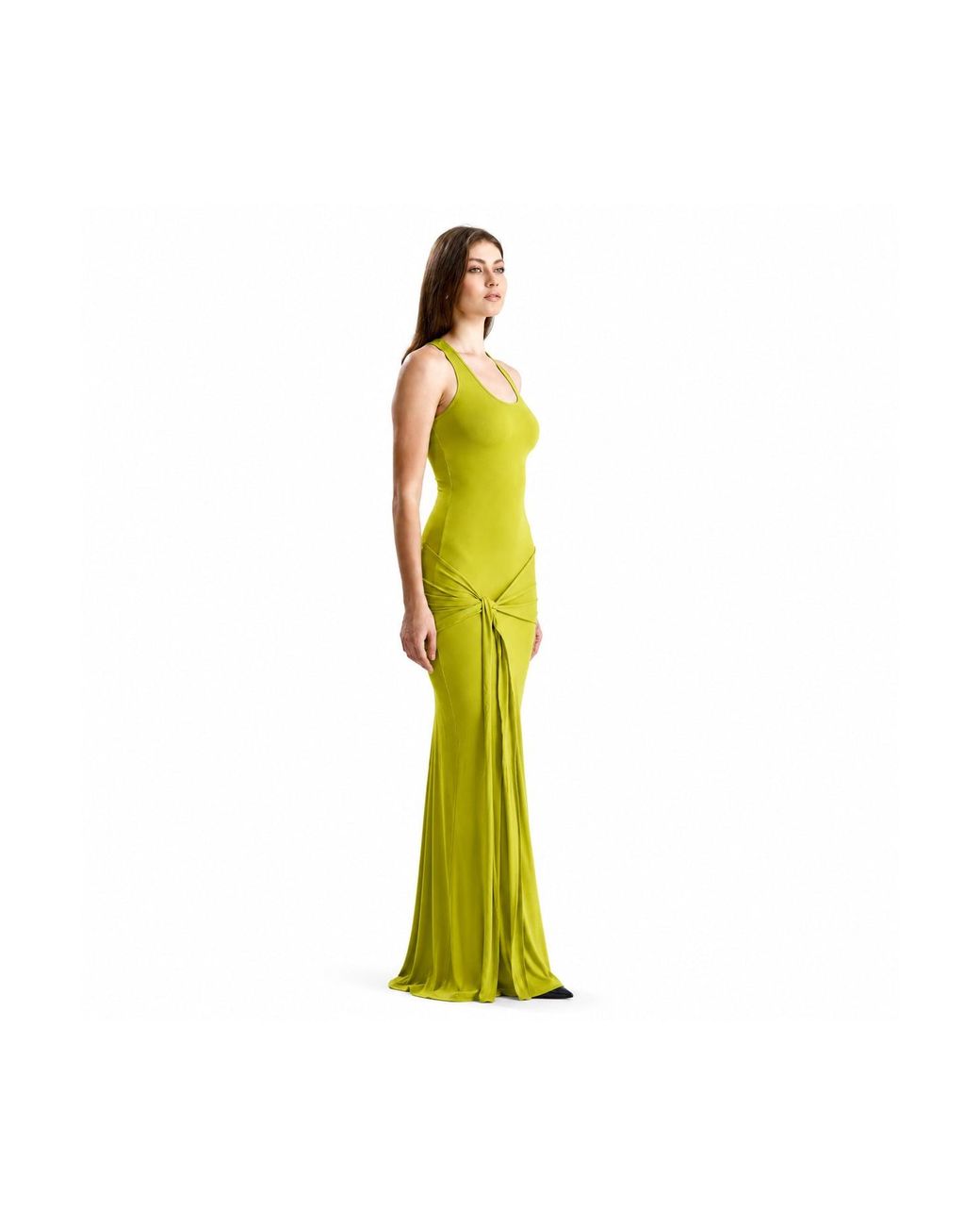 Maison De Gala Yellow Serena Lime Maxi Dress