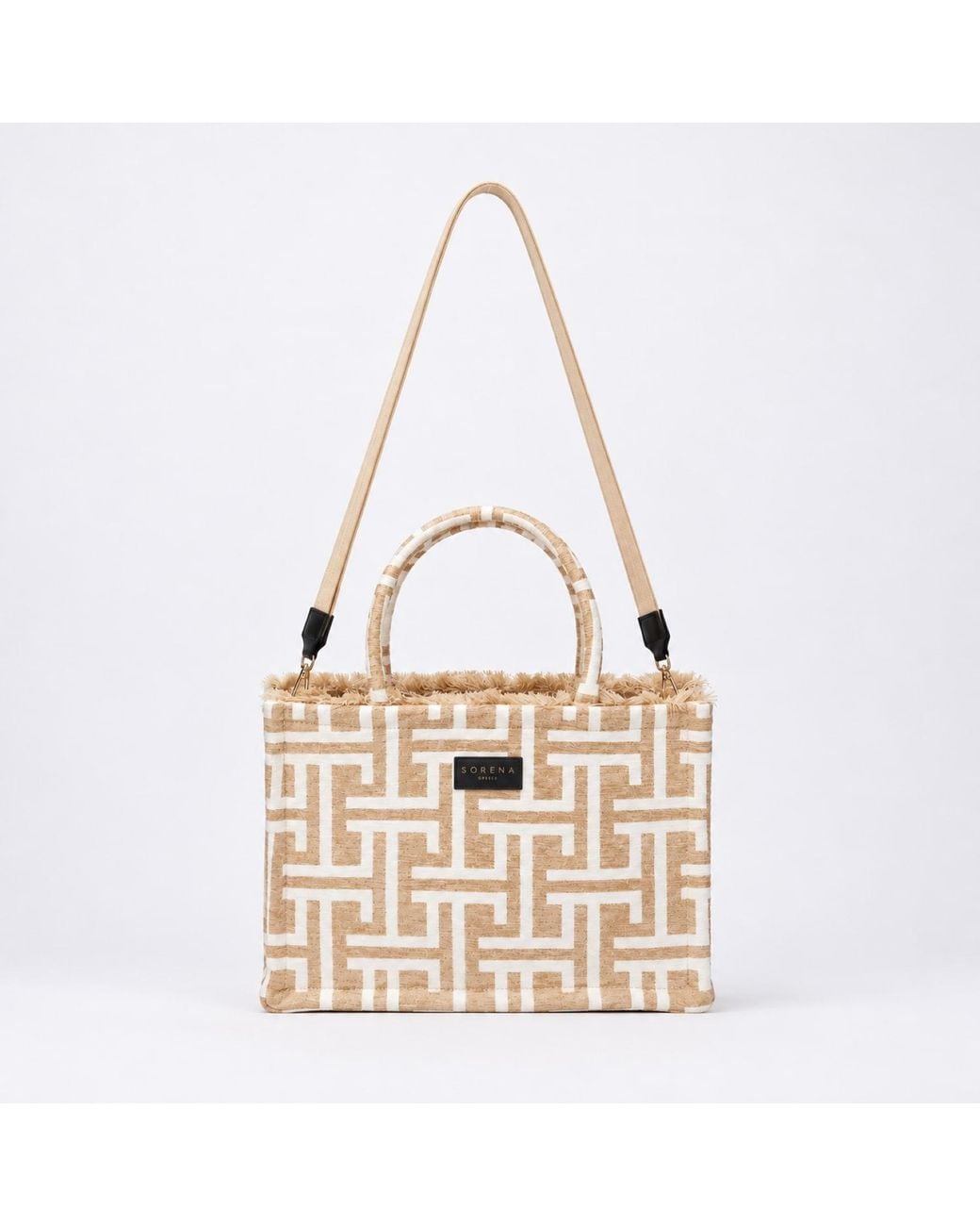 Sorena Metallic Neutrals Melina Medium Tote Βag