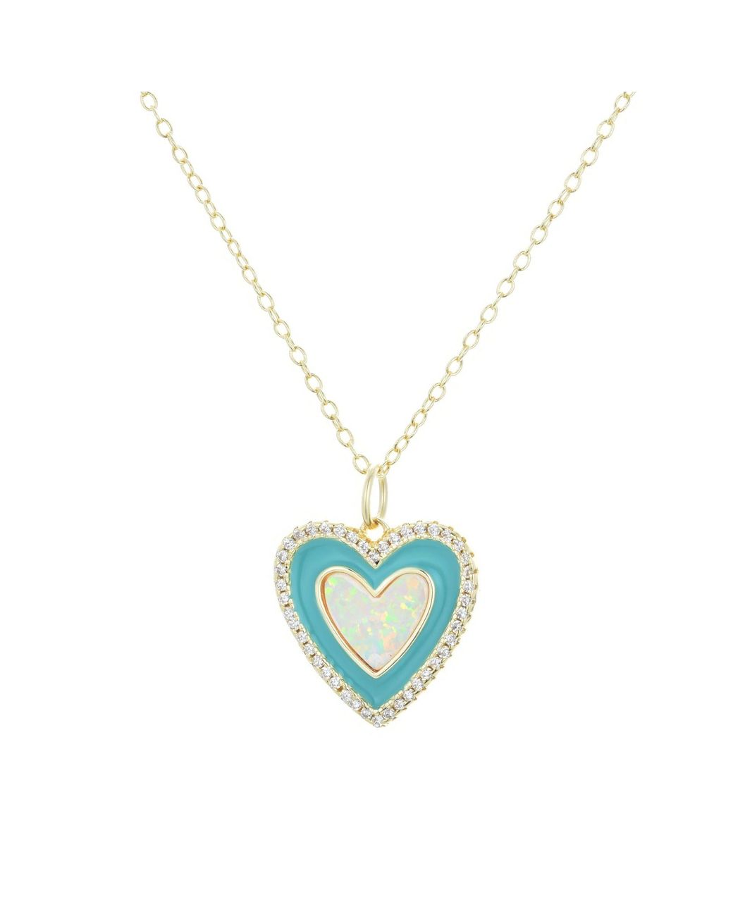KAMARIA Blue Two Tone Heart Necklace