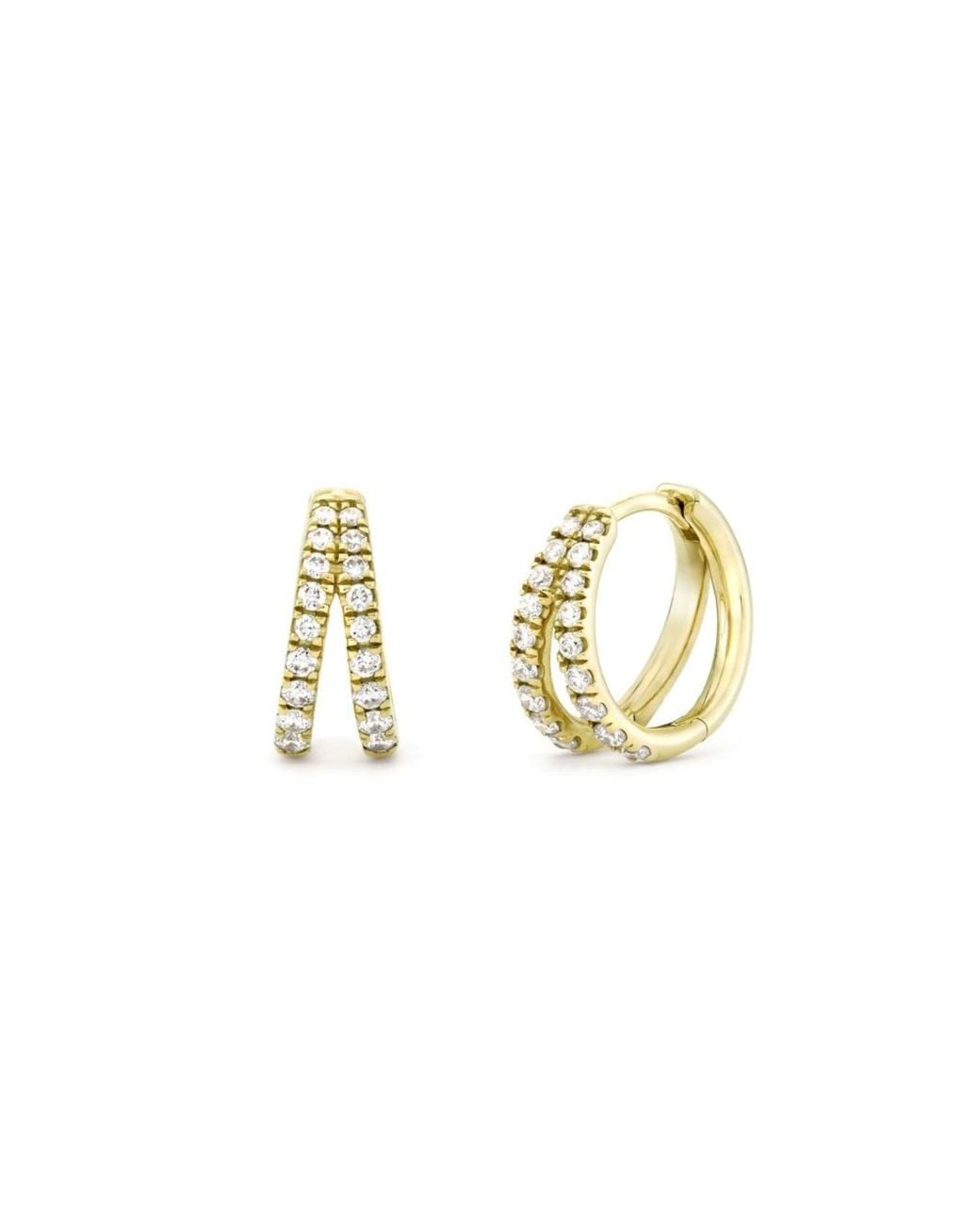 Dinny Hall Metallic Signature Duo Small Lab-Created Diamond Huggie Hoops
