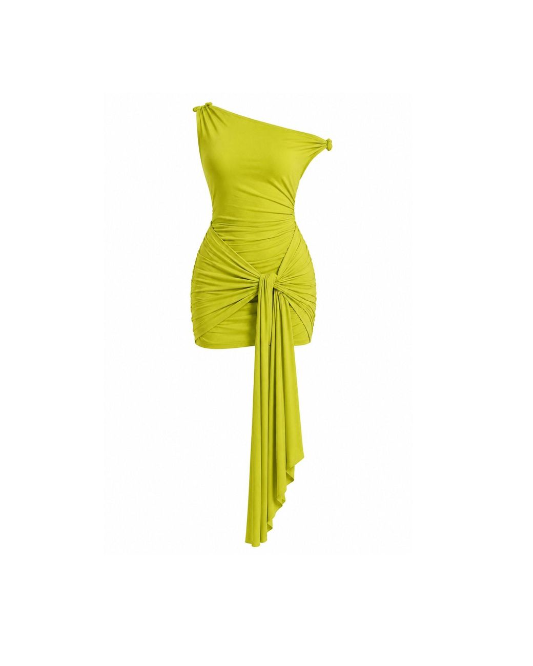 Maison De Gala Yellow Aurelia Lime Mini Dress
