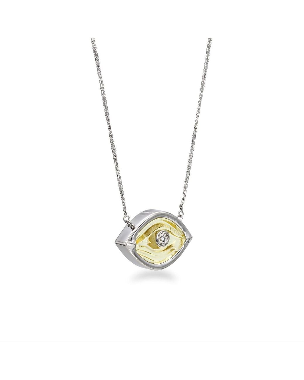 Myrto Katramadou Jewellery Metallic Aegean Eye – Citrine Aegean Necklace