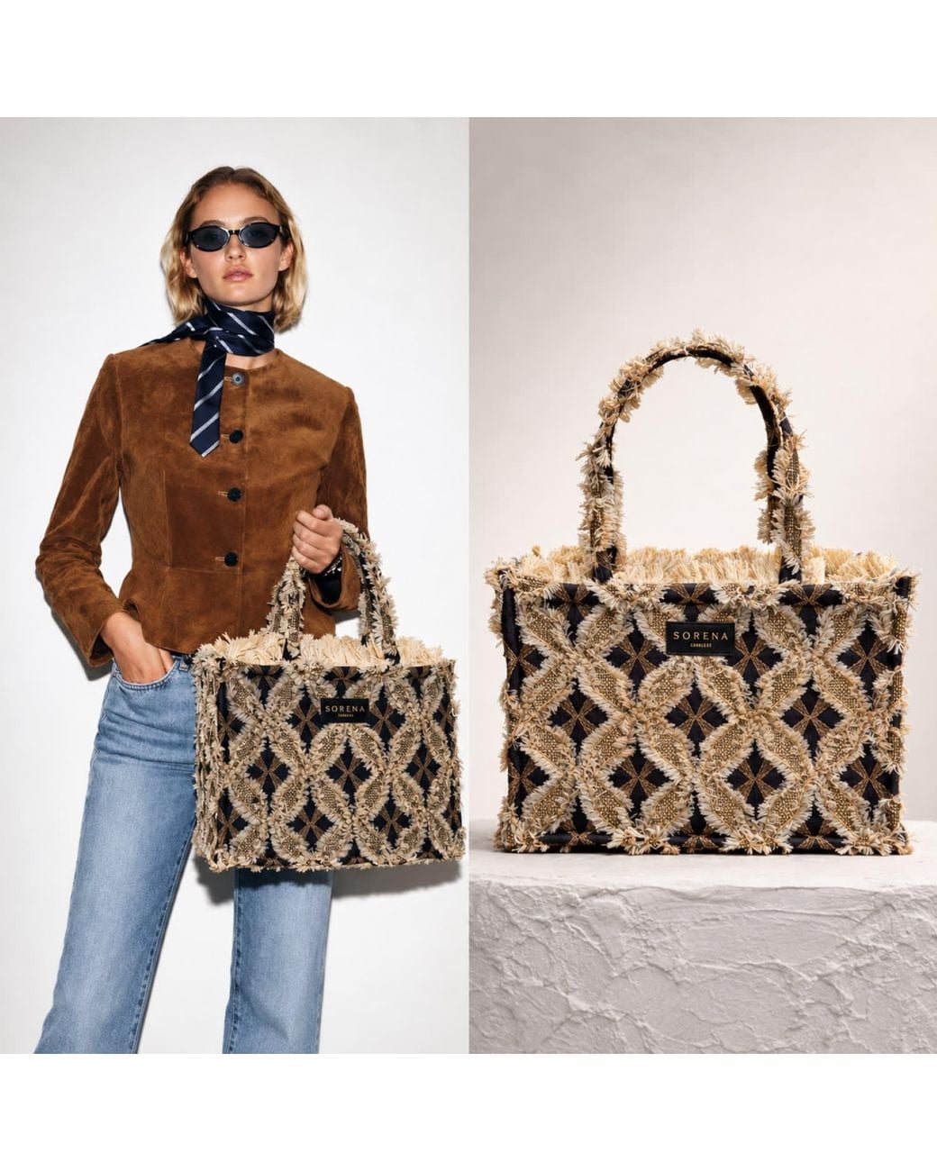 Sorena Brown Neutrals Myra Medium Tote Bag