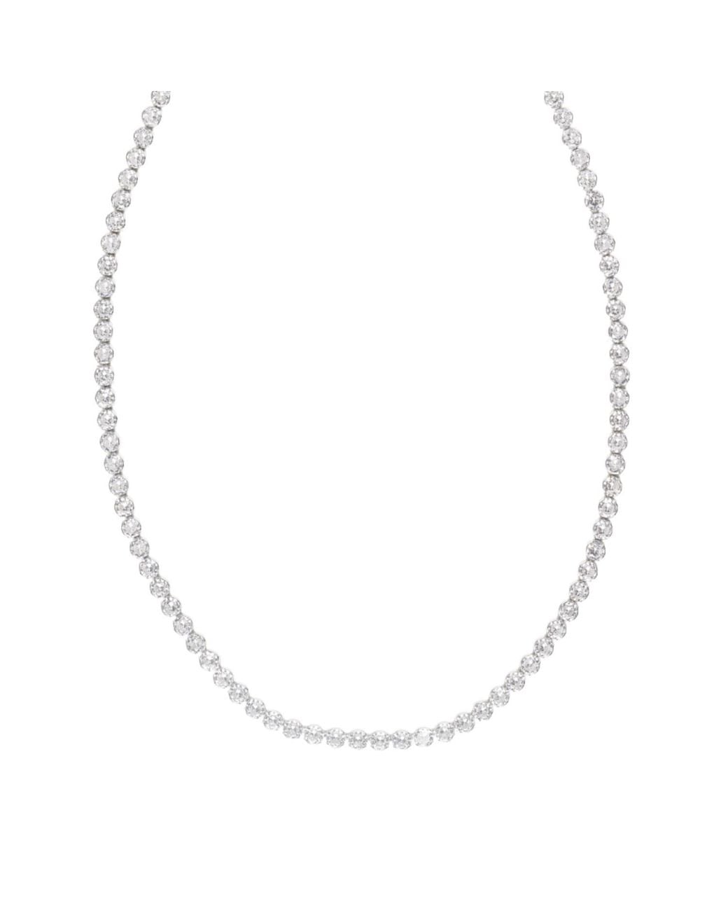 Urbane Jewelry Studio Metallic Circle Tennis Necklace