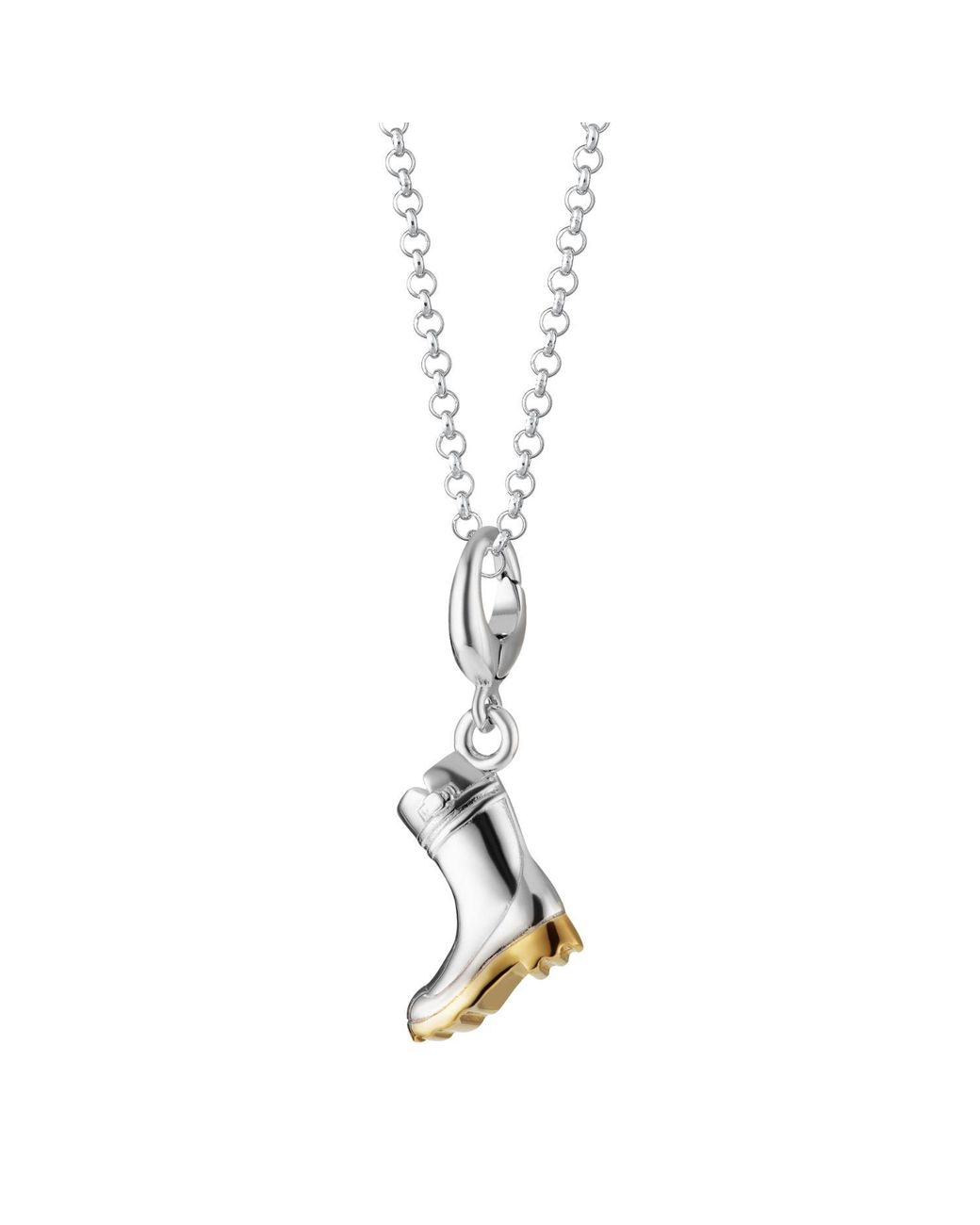 Lily Charmed Metallic Sterling Wellington Boot Charm Necklace