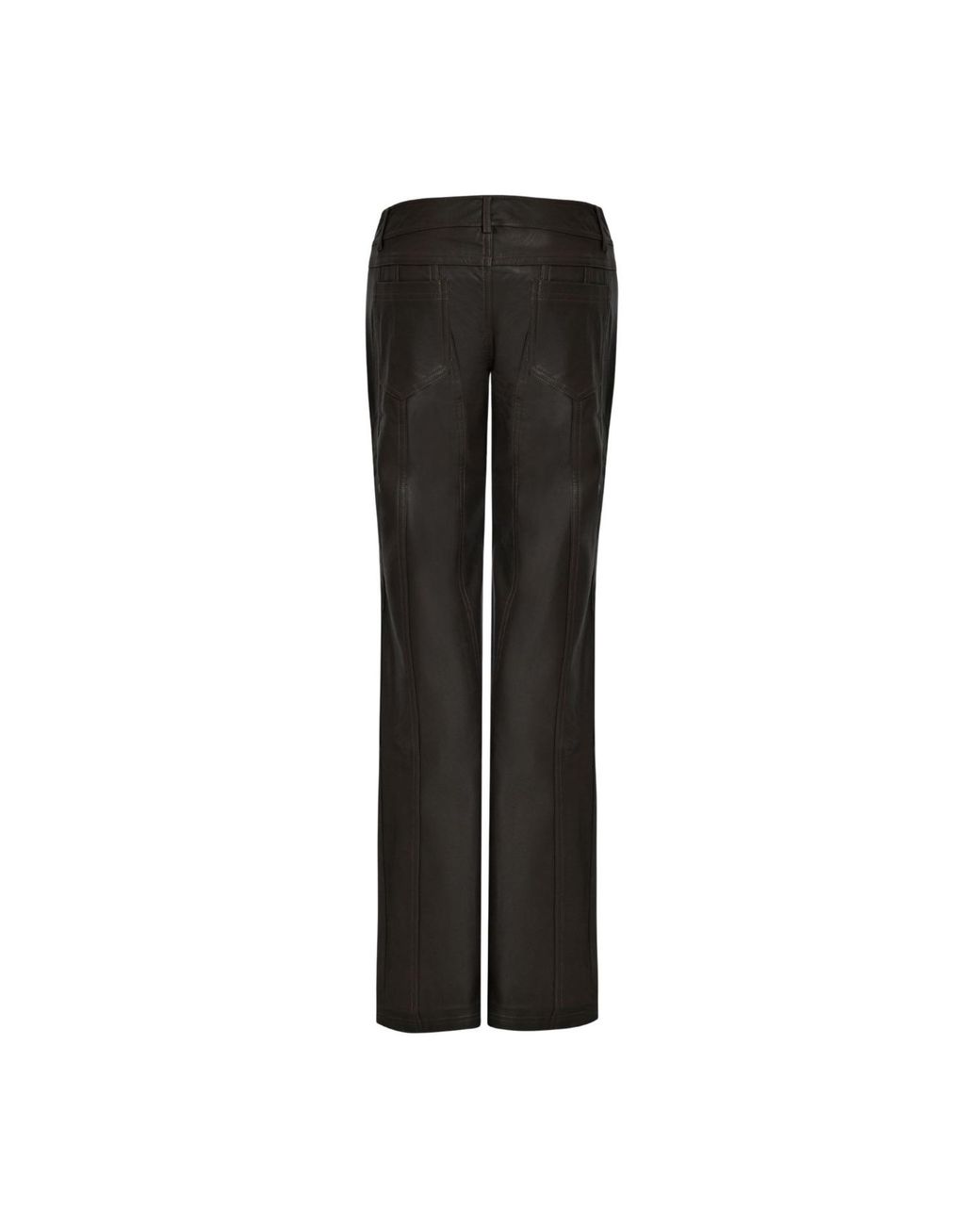 OW Collection Black Jade Low-Waist Faux Leather Pants