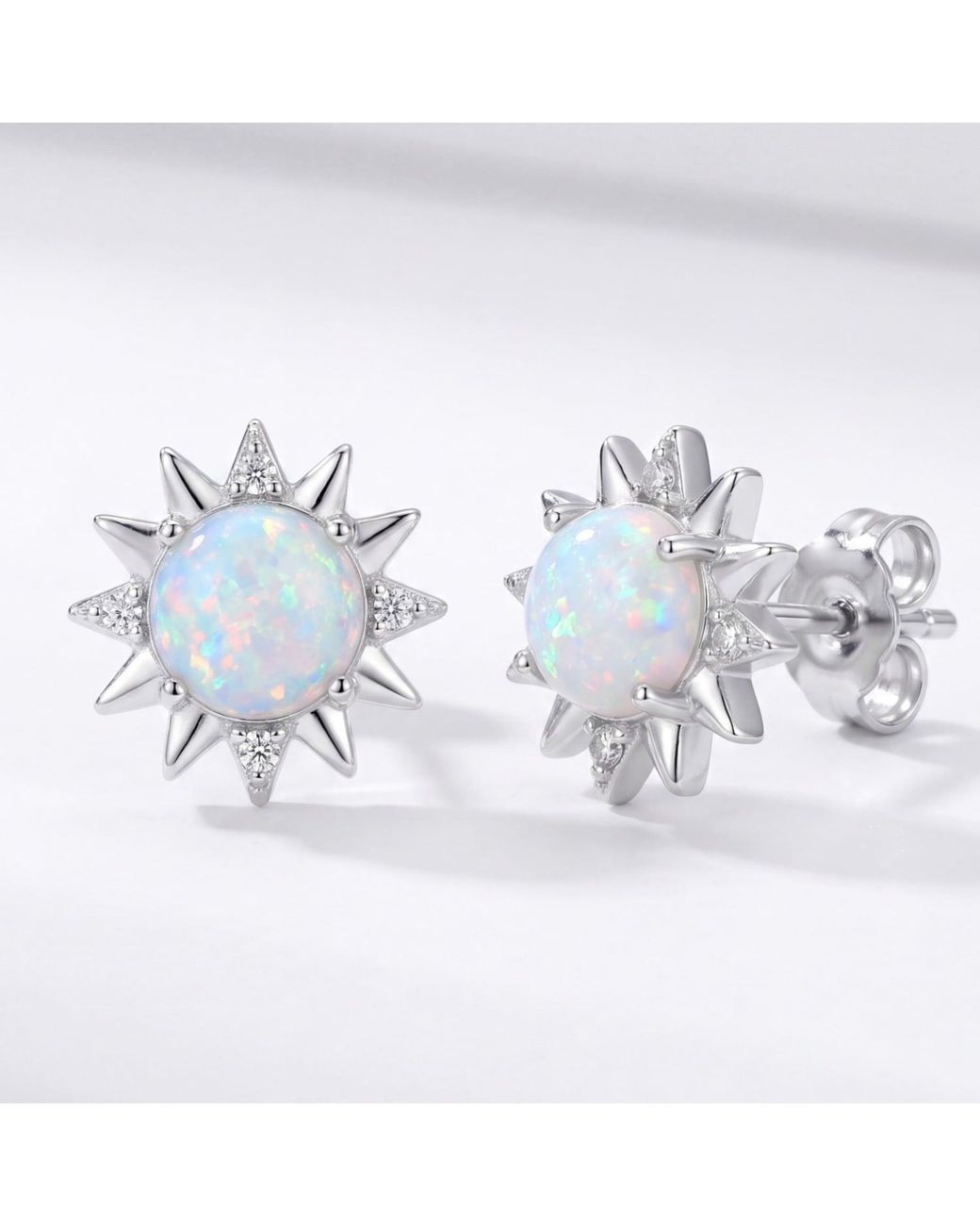 Latelita London Metallic Sunflower Opal Stud Earrings
