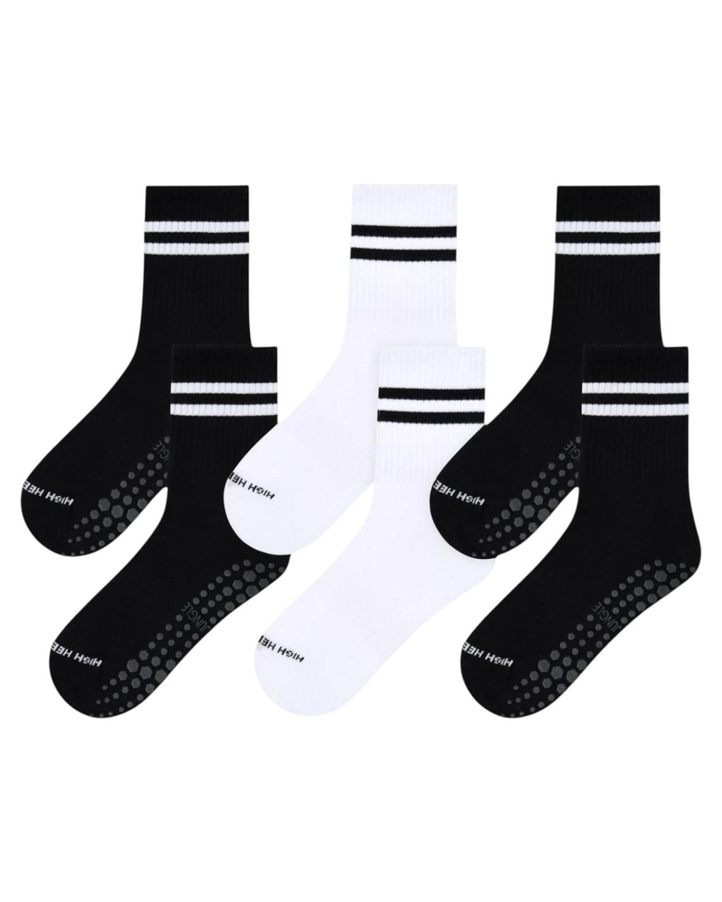 HIGH HEEL JUNGLE by KATHRYN EISMAN Black Varsity Grip Socks
