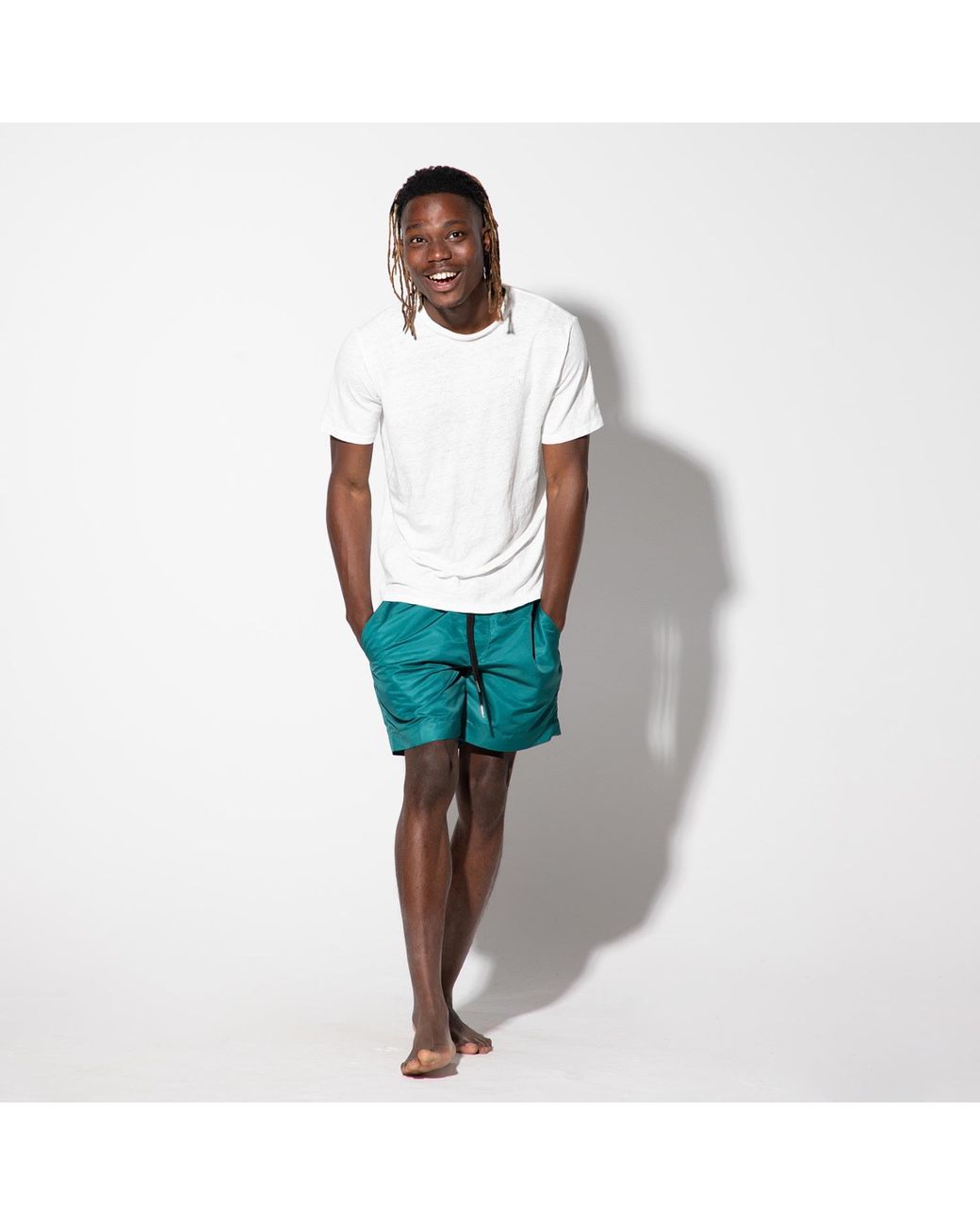 Maison Tangerine Blue Basil Swim Shorts for men