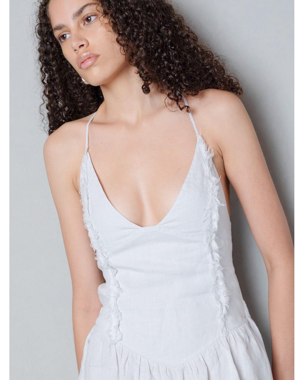 Anemoia White Léonie Light Linen Mini Dress