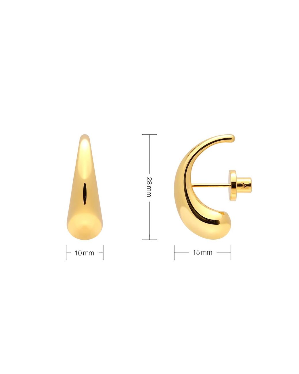 Meulien Metallic Abstract Curved Waterdrop Earrings