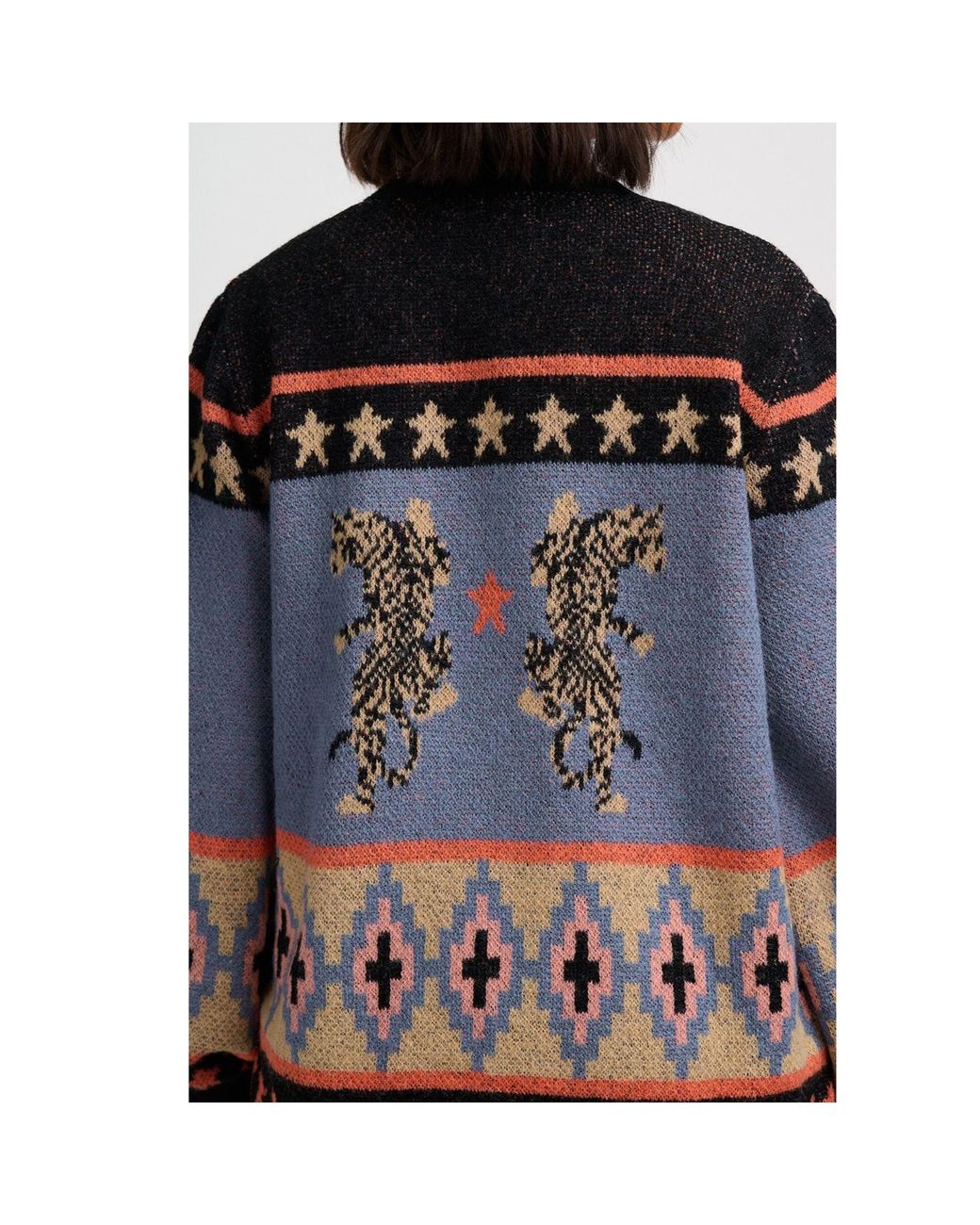 Sugarhill Black Yvette Cardigan Tigers