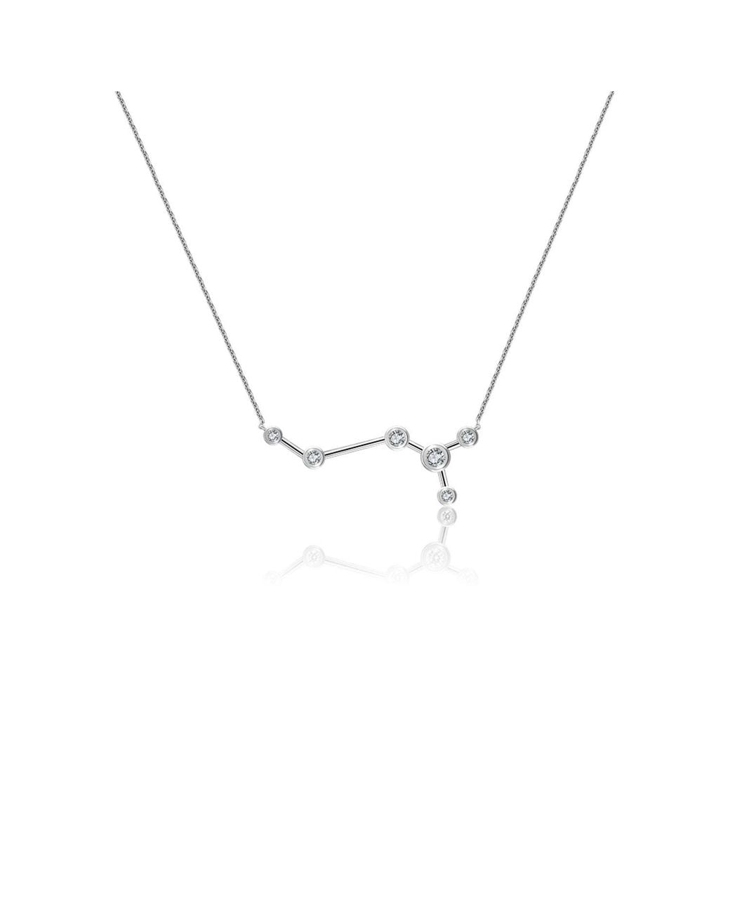 Genevieve Collection Metallic Scorpio Zodiac Constellation Necklace 18K & Diamond